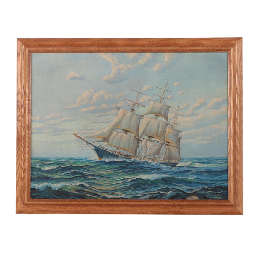 Richard Kerber Nautical Oil Painting