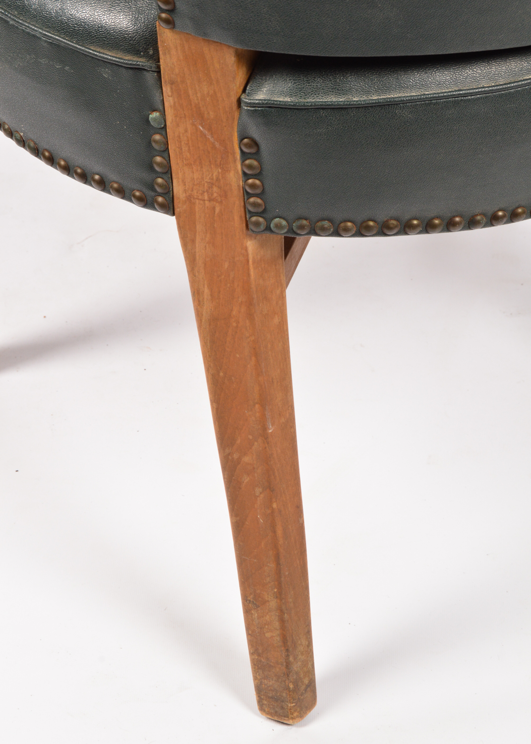 Vinyl Upholstered Curved Back Side Chair, Mid-20th Century