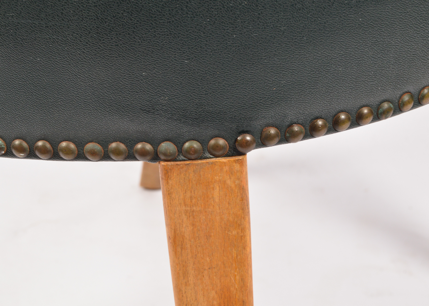 Vinyl Upholstered Curved Back Side Chair, Mid-20th Century