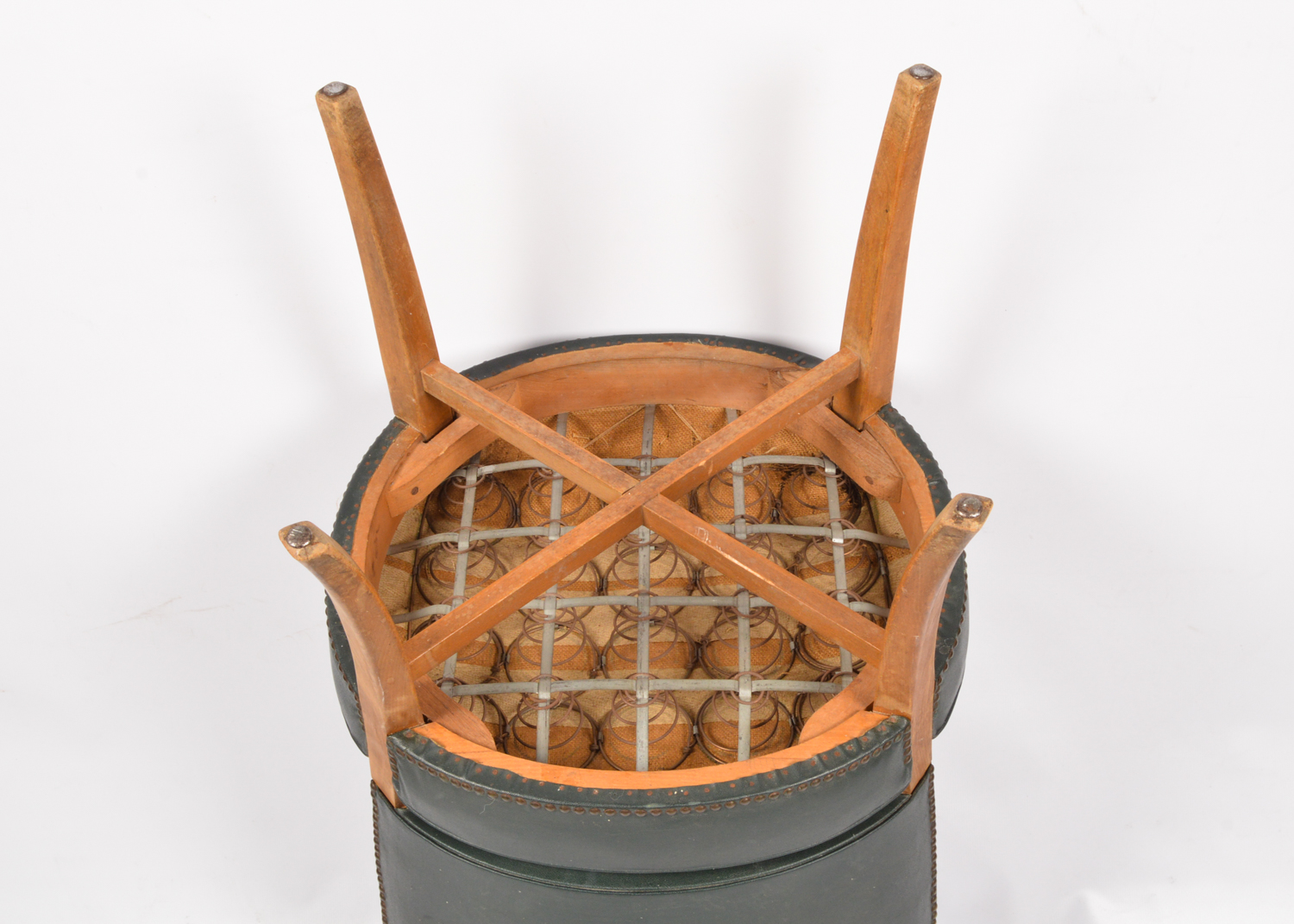 Vinyl Upholstered Curved Back Side Chair, Mid-20th Century