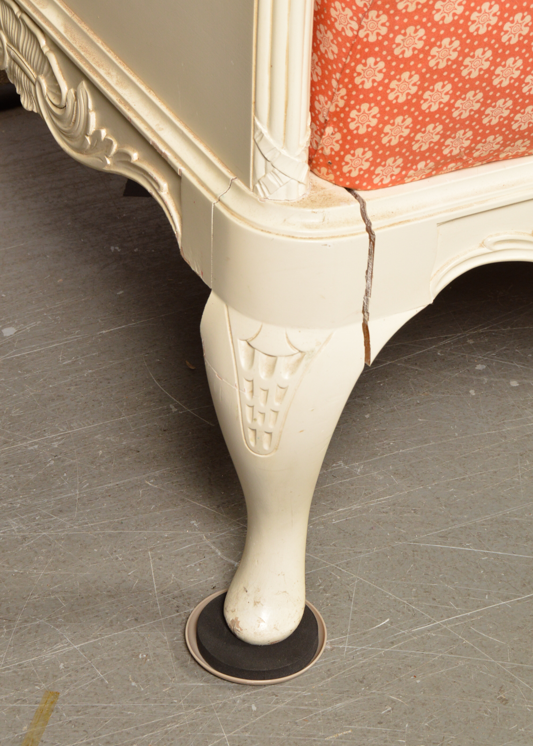 French Provincial Style Painted Wooden Sofa, 20th Century