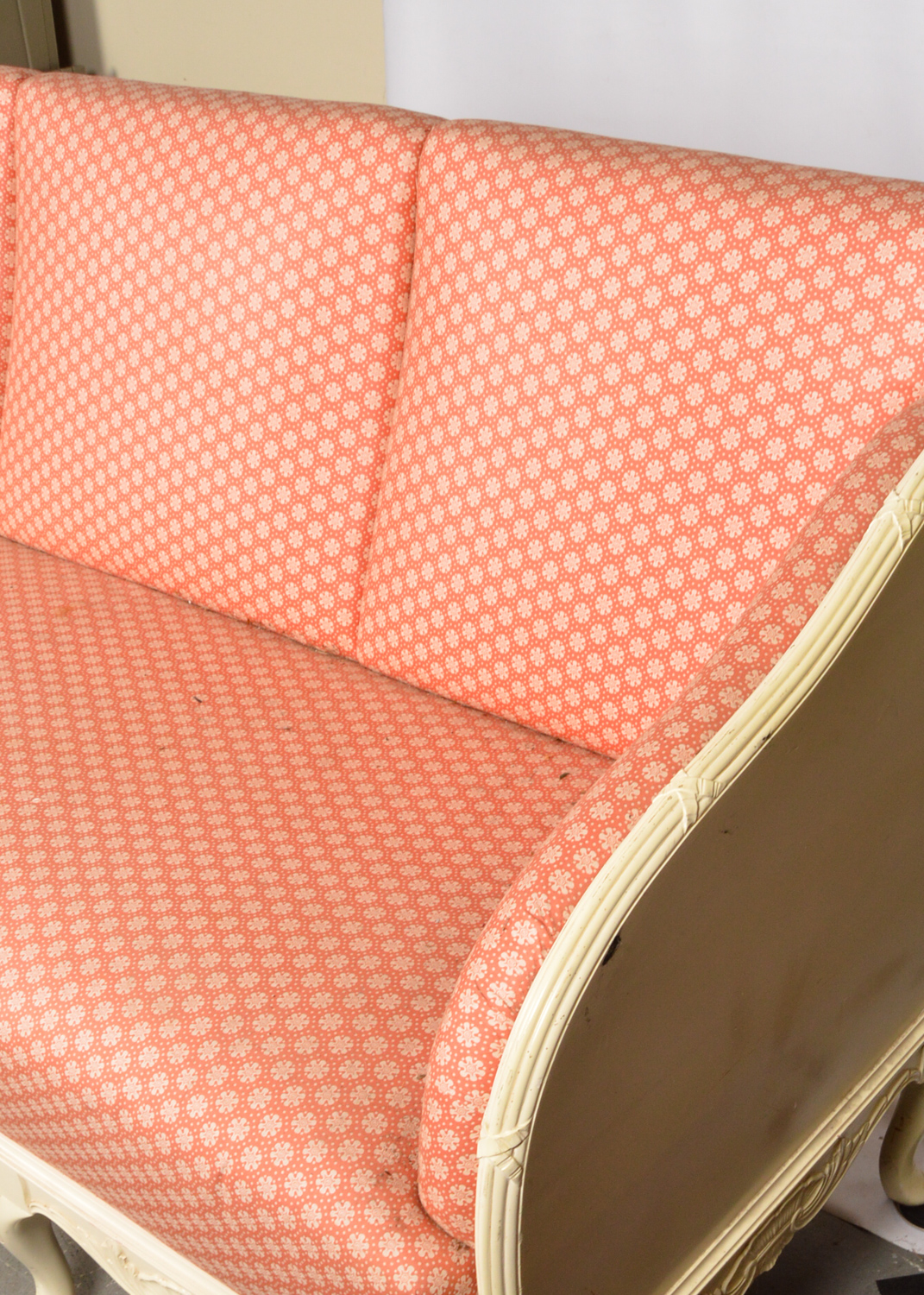 French Provincial Style Painted Wooden Sofa, 20th Century