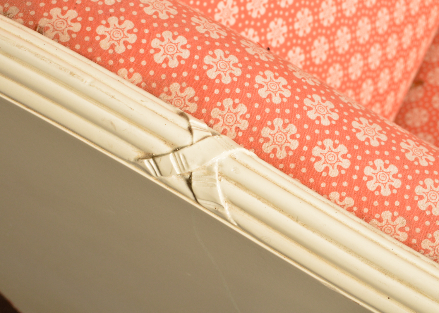 French Provincial Style Painted Wooden Sofa, 20th Century