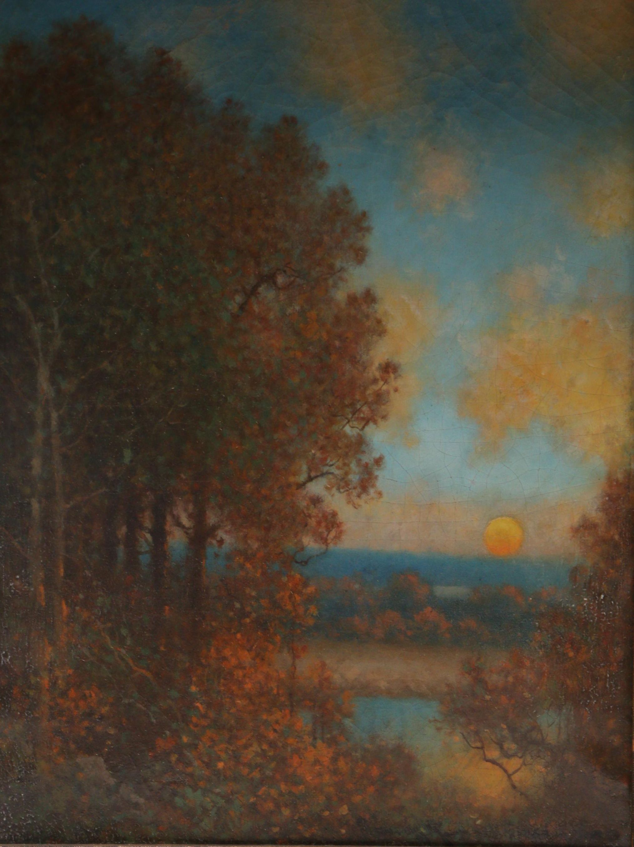 Frank Russell Green Oil Painting on Canvas "Harvest Moon"