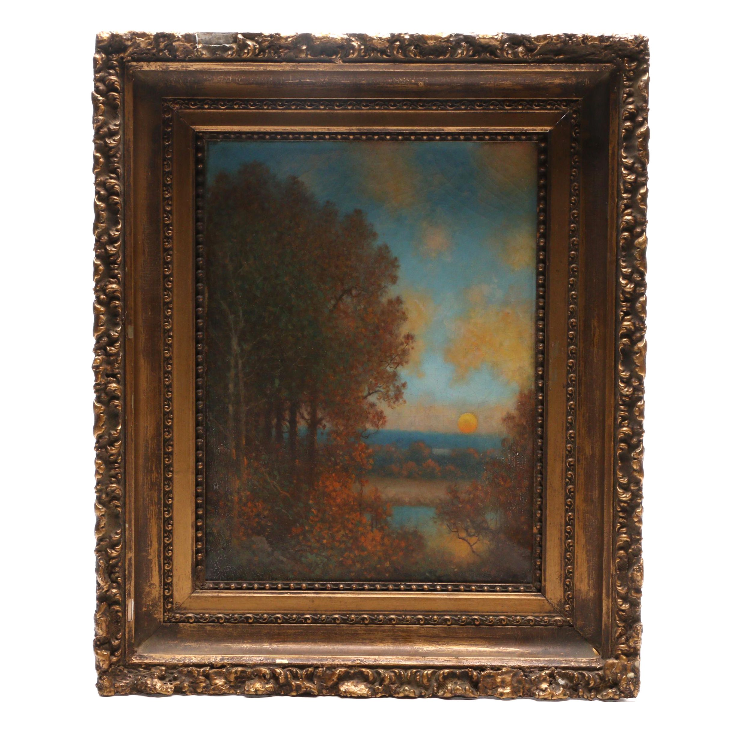 Frank Russell Green Oil Painting on Canvas "Harvest Moon"