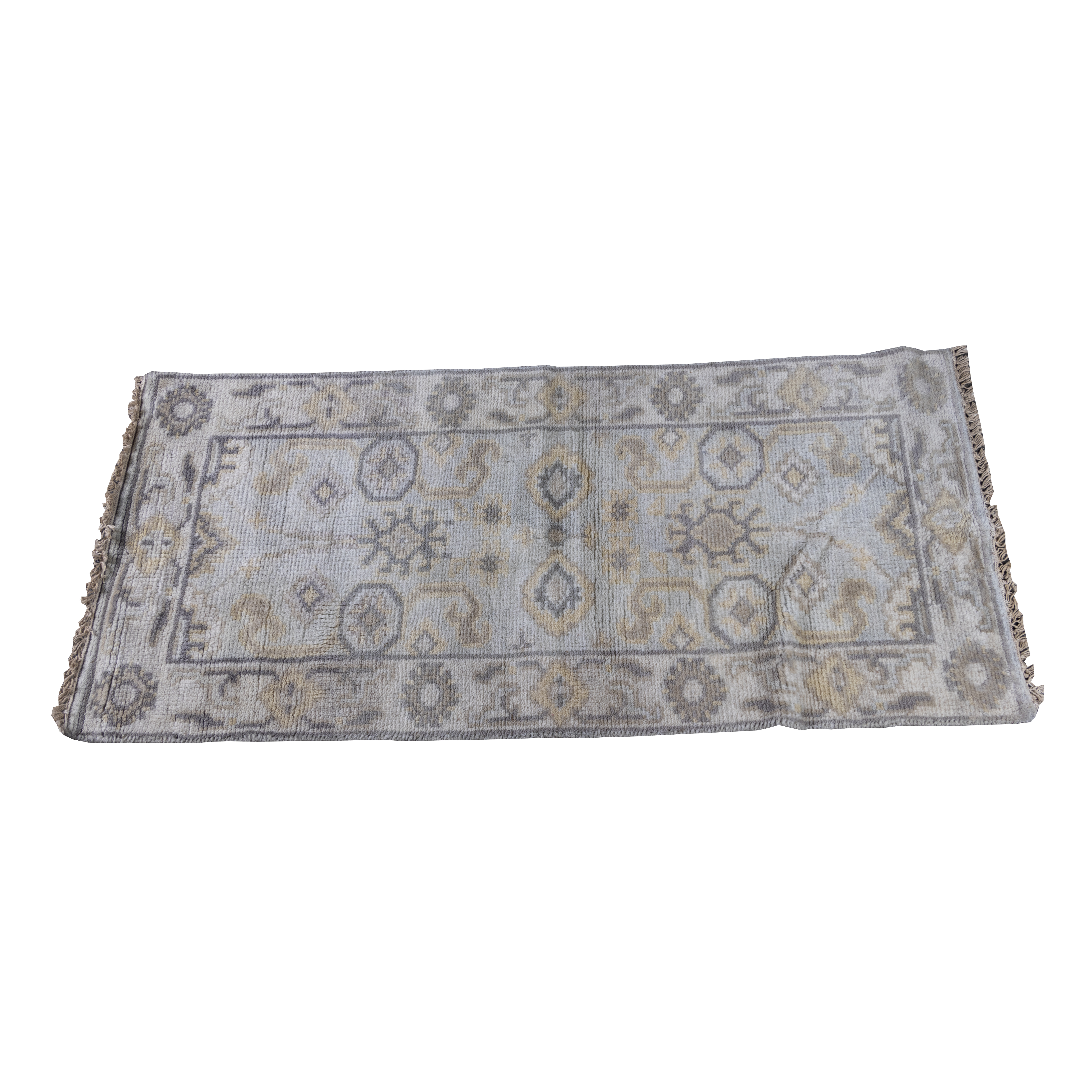 Hand-Knotted Indo-Oushak Wool Rug