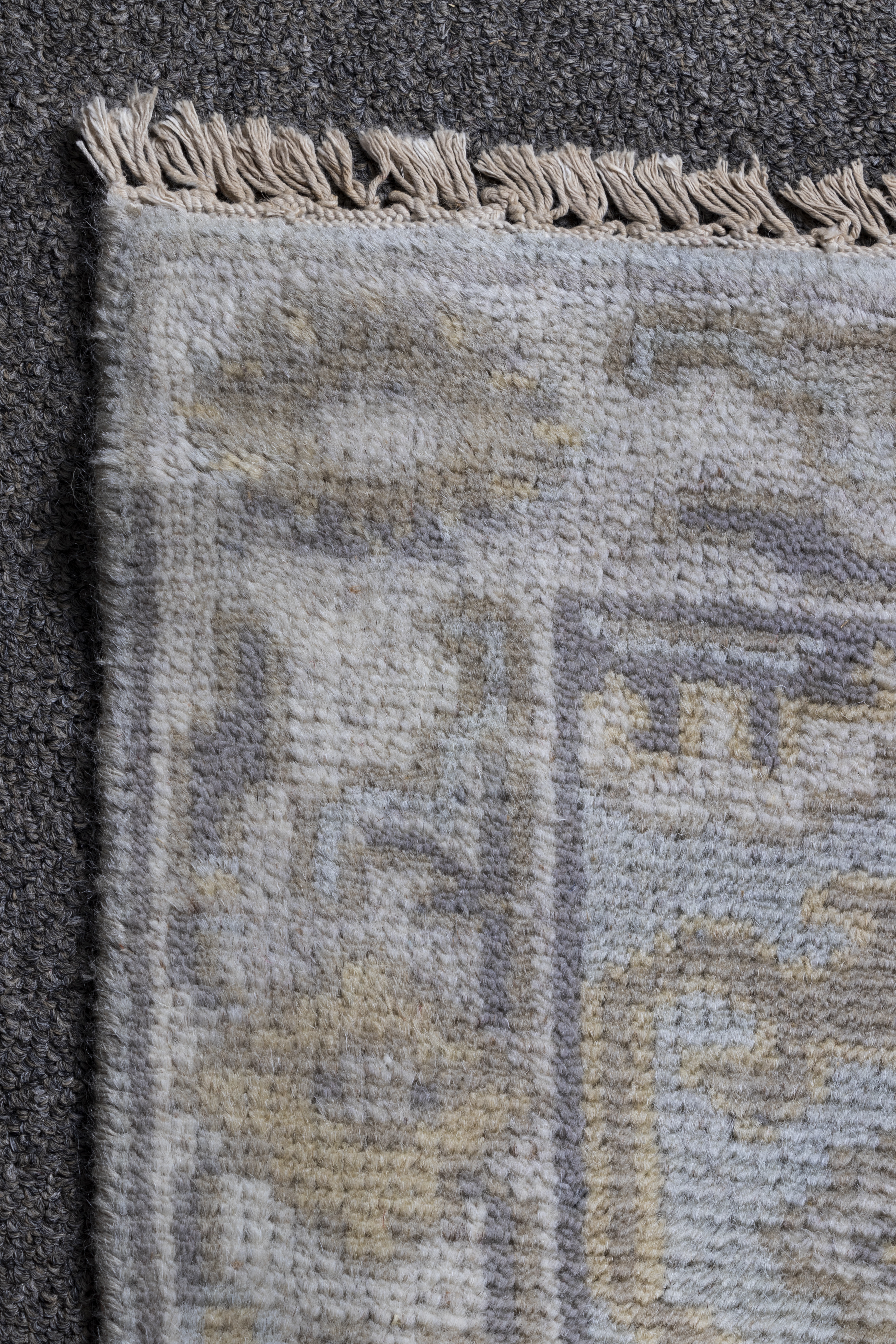 Hand-Knotted Indo-Oushak Wool Rug