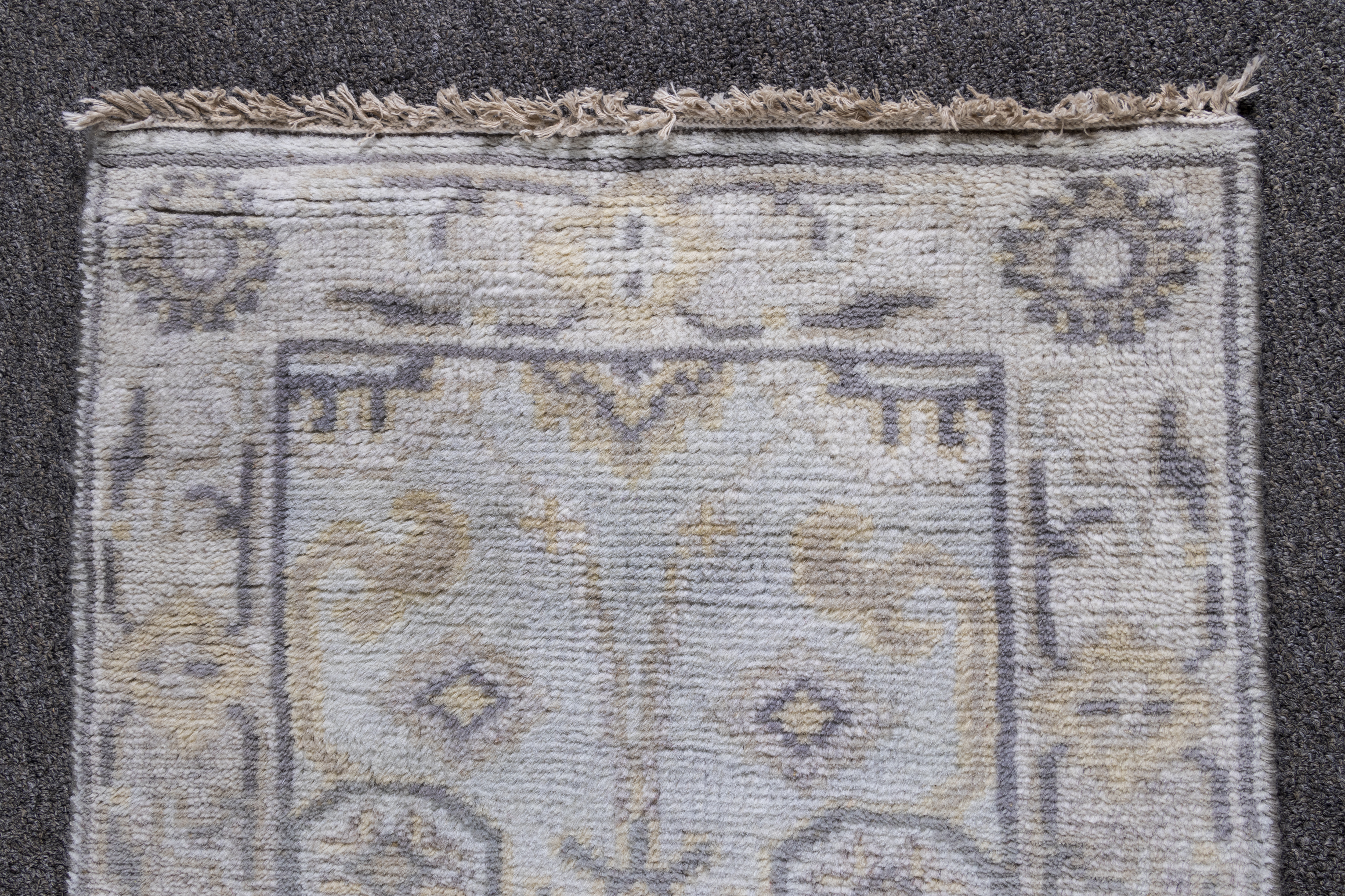Hand-Knotted Indo-Oushak Wool Rug