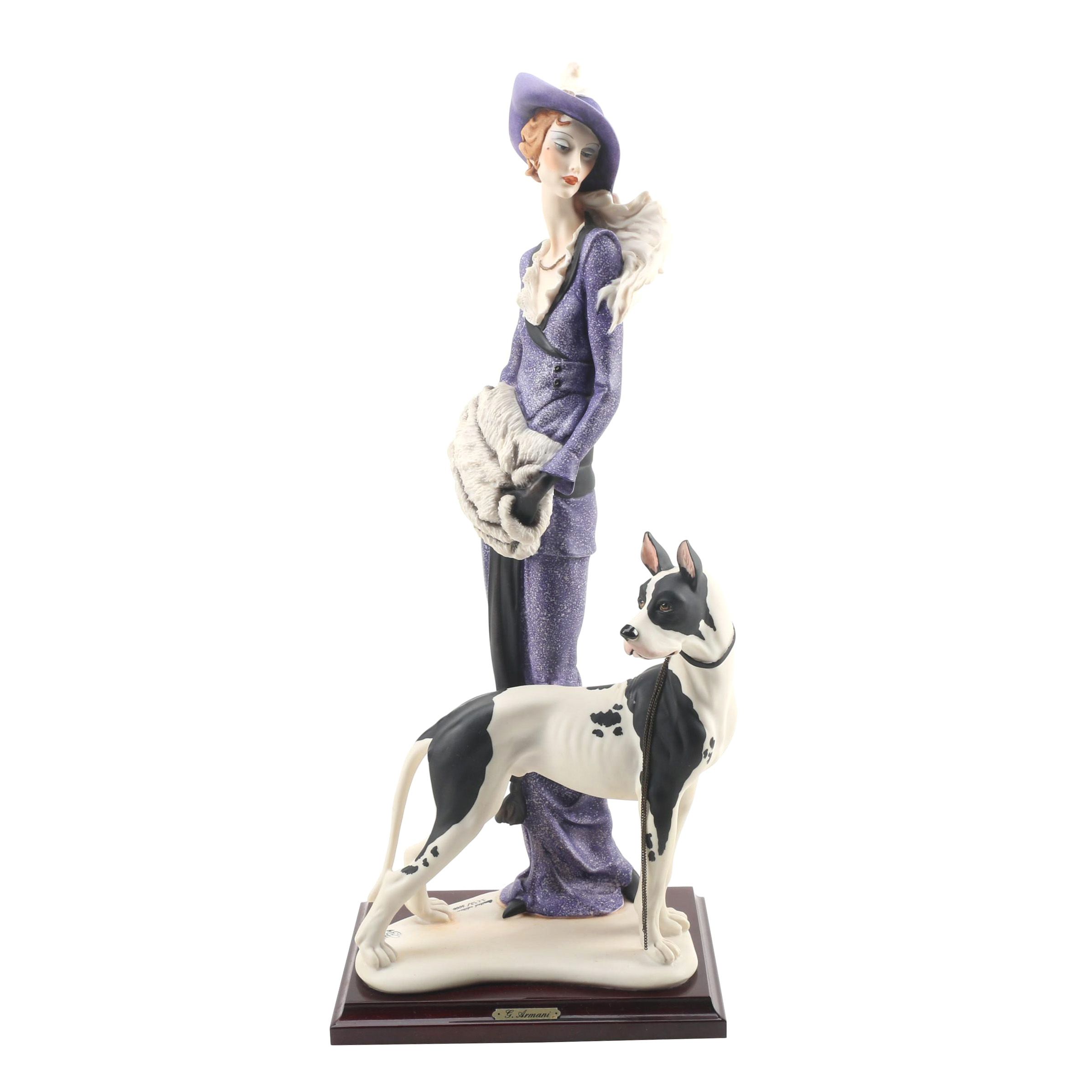 1987 Giuseppe Armani "Lady with Great Dane" Limited Edition Porcelain Figurine