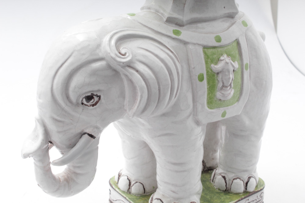 Mid Century Italian Earthenware Elephant Planter