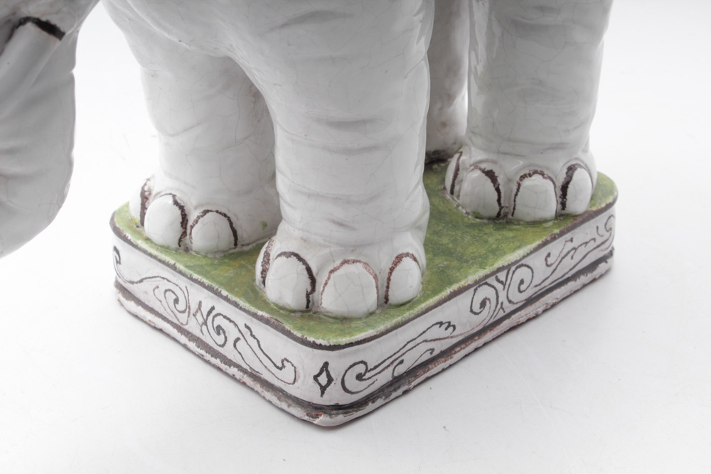 Mid Century Italian Earthenware Elephant Planter