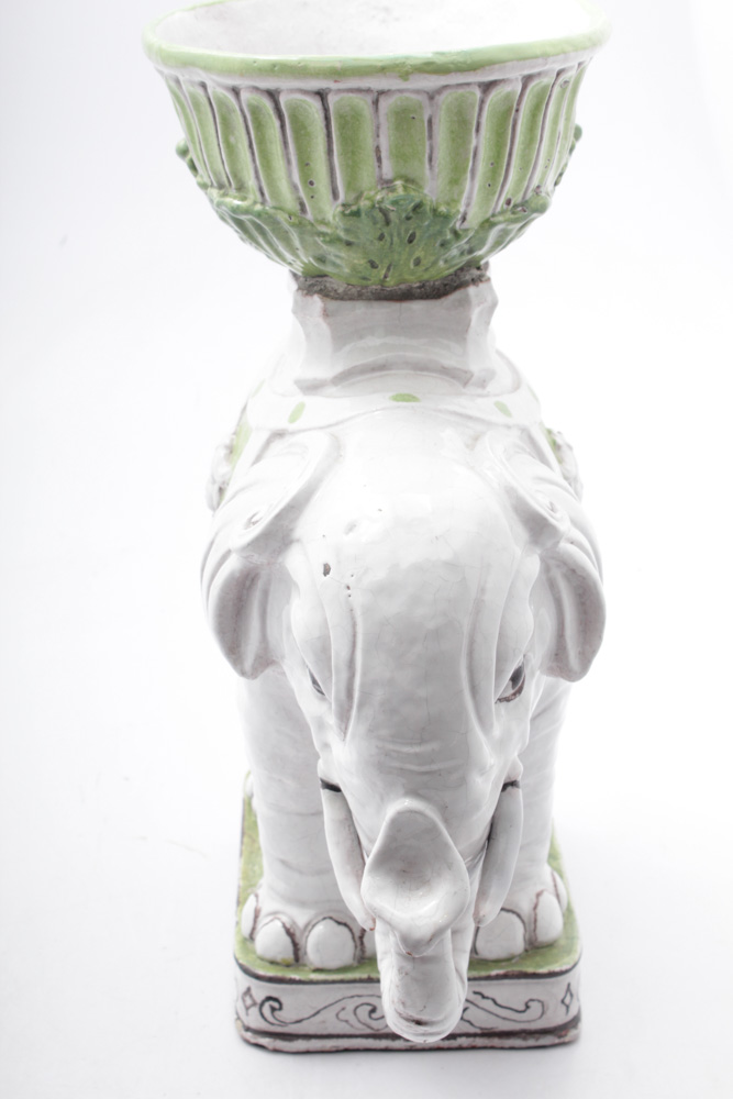 Mid Century Italian Earthenware Elephant Planter