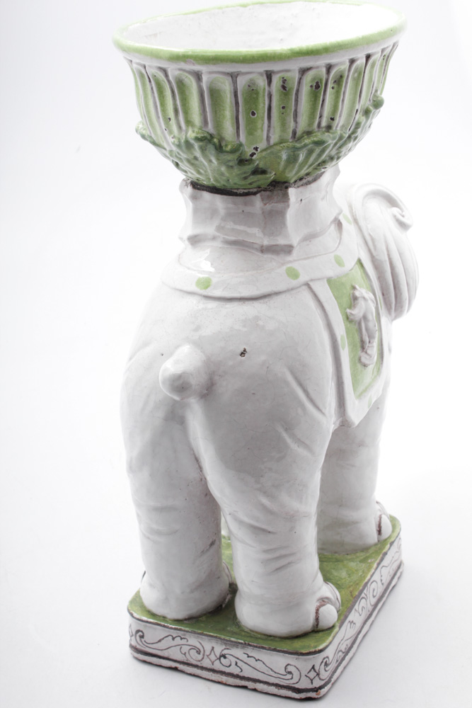Mid Century Italian Earthenware Elephant Planter
