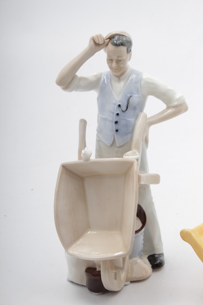 Royal Doulton "The Gardener", "Hold Tight" and "Jester" Bone China Figurines