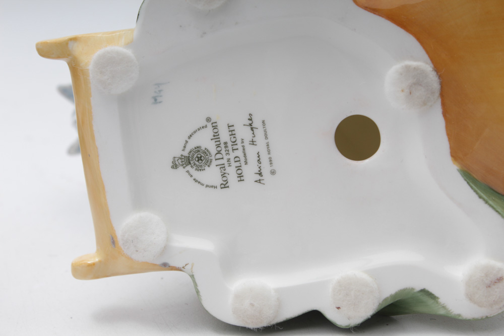 Royal Doulton "The Gardener", "Hold Tight" and "Jester" Bone China Figurines