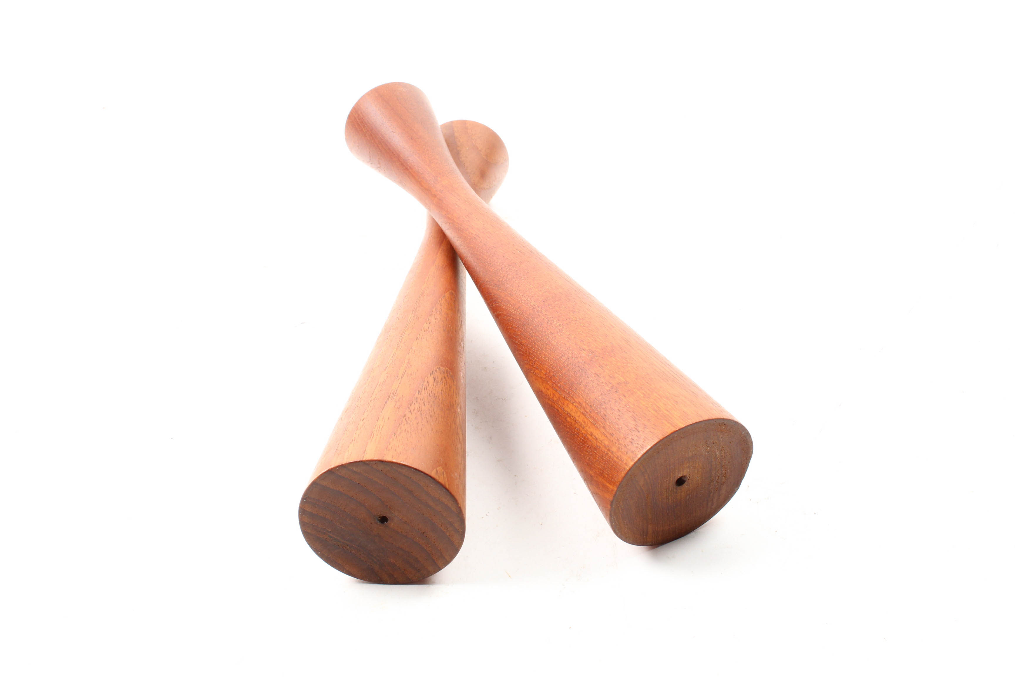 Danish Modern Teak Wood Candlesticks