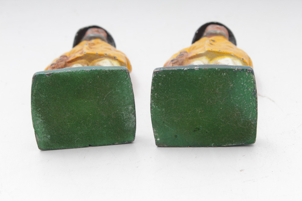 Vintage Cast Iron Lobster Fishermen Bookends