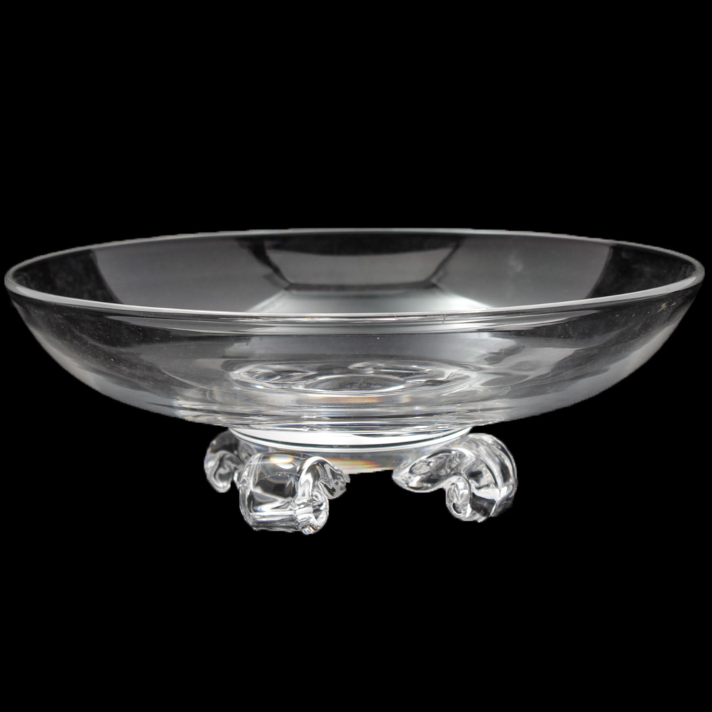 Vintage Steuben Glass Low Footed Bowl