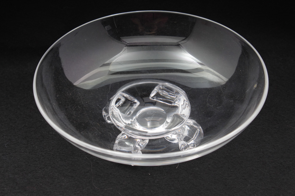 Vintage Steuben Glass Low Footed Bowl