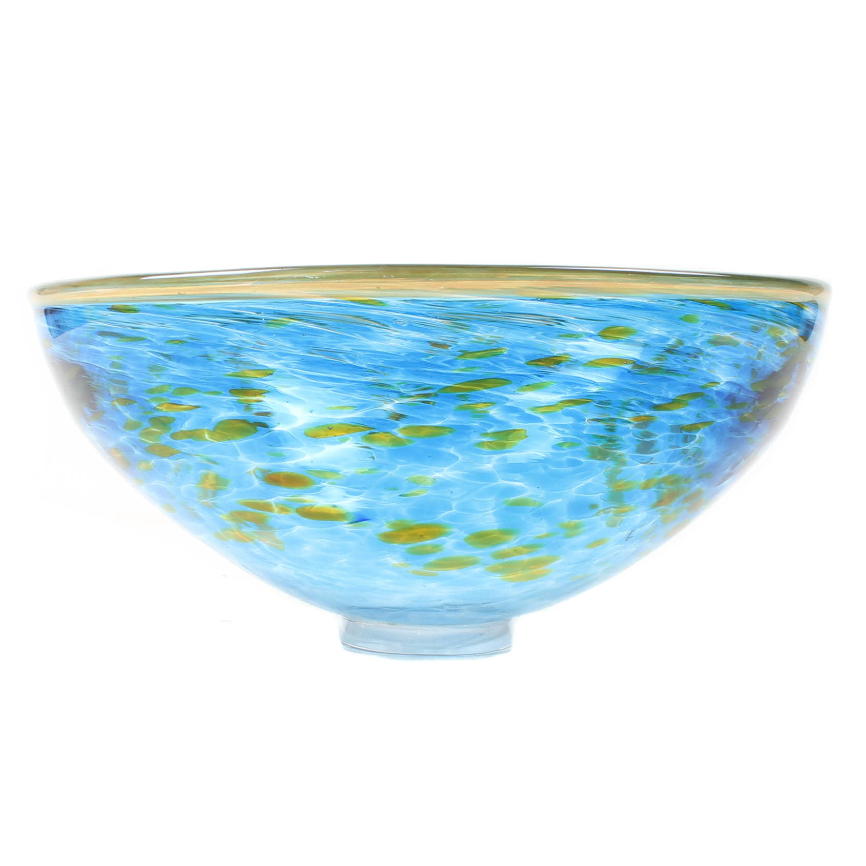 Atrist Signed Vintage Hand-Blown Glass Centerpiece Bowl