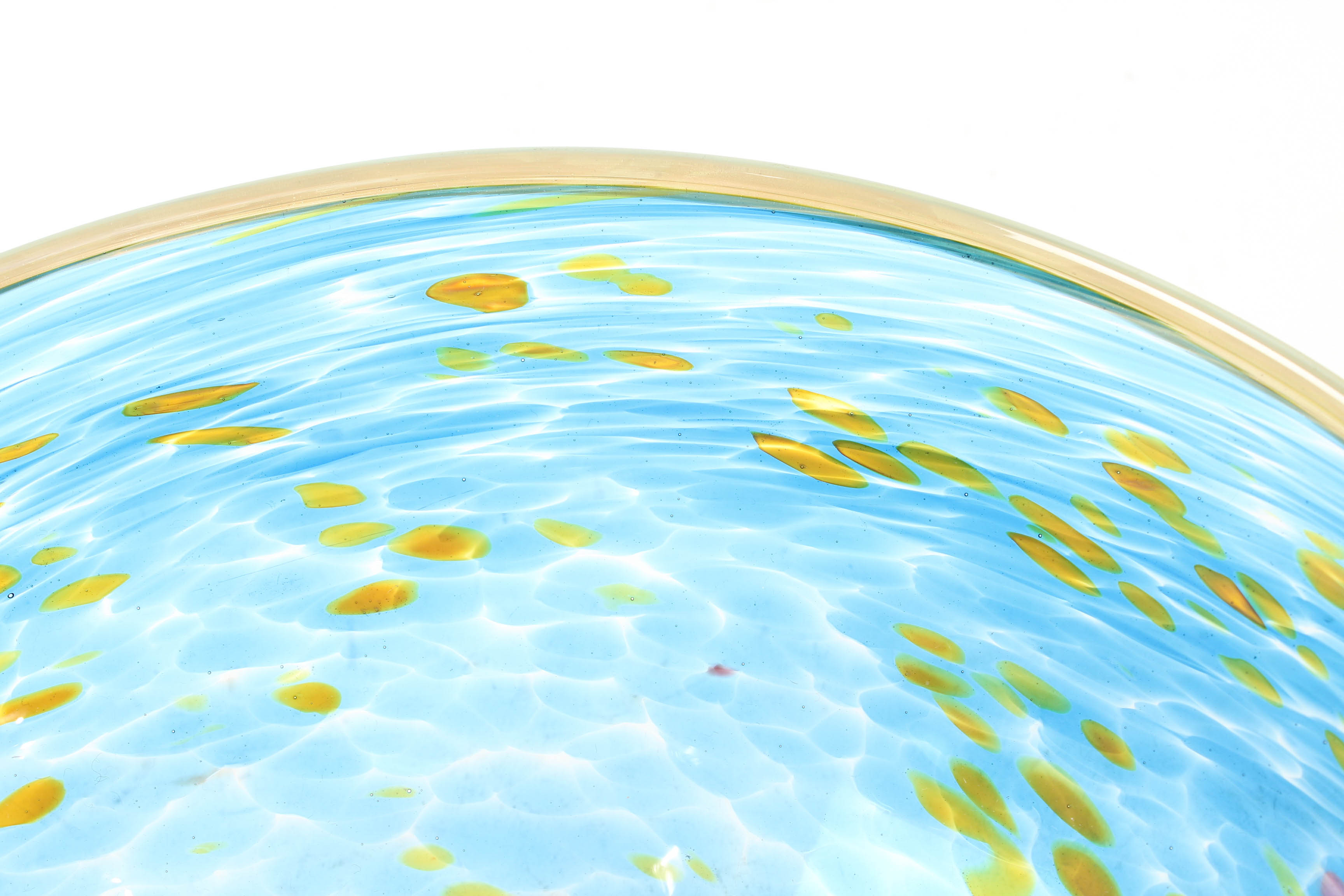 Atrist Signed Vintage Hand-Blown Glass Centerpiece Bowl