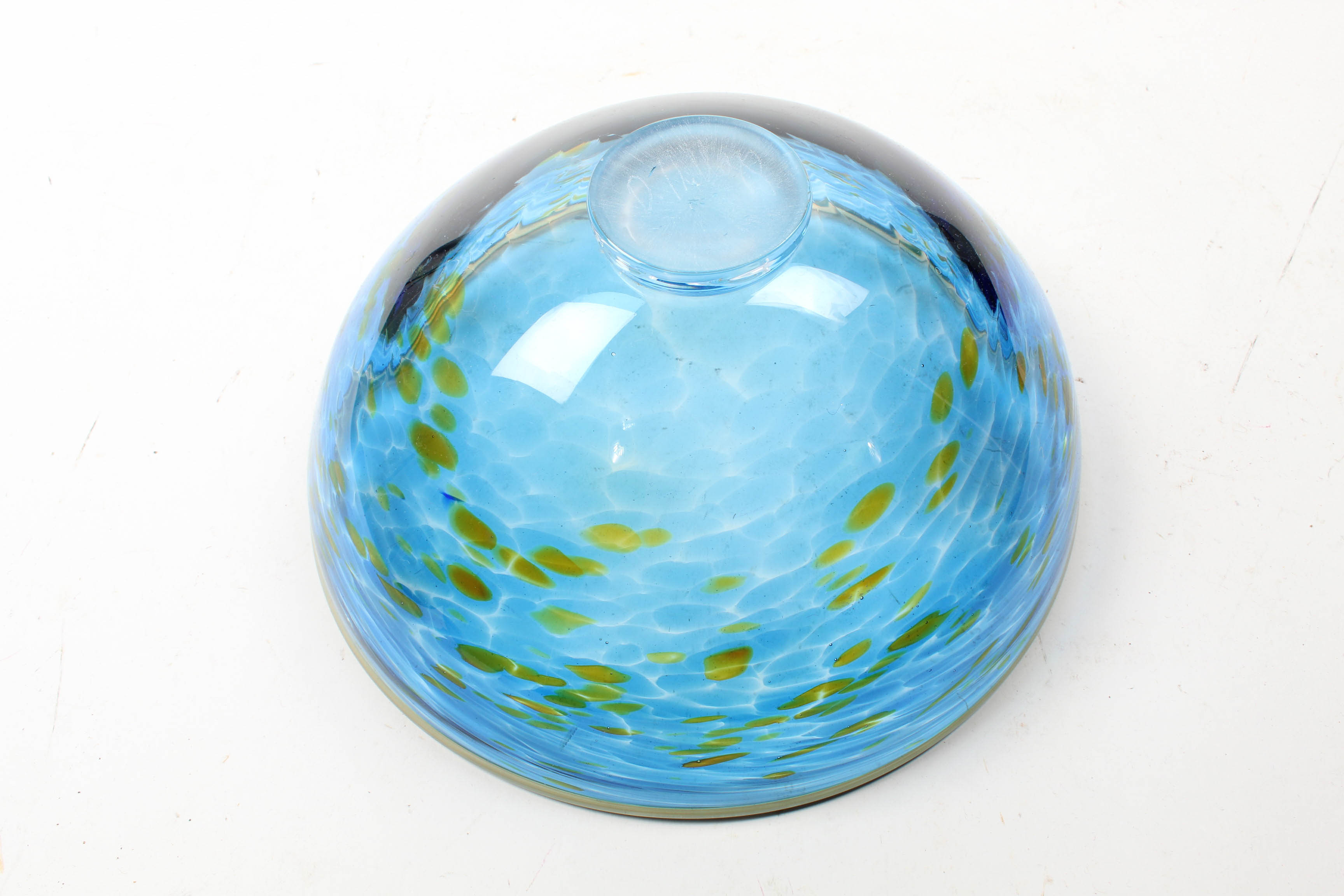 Atrist Signed Vintage Hand-Blown Glass Centerpiece Bowl