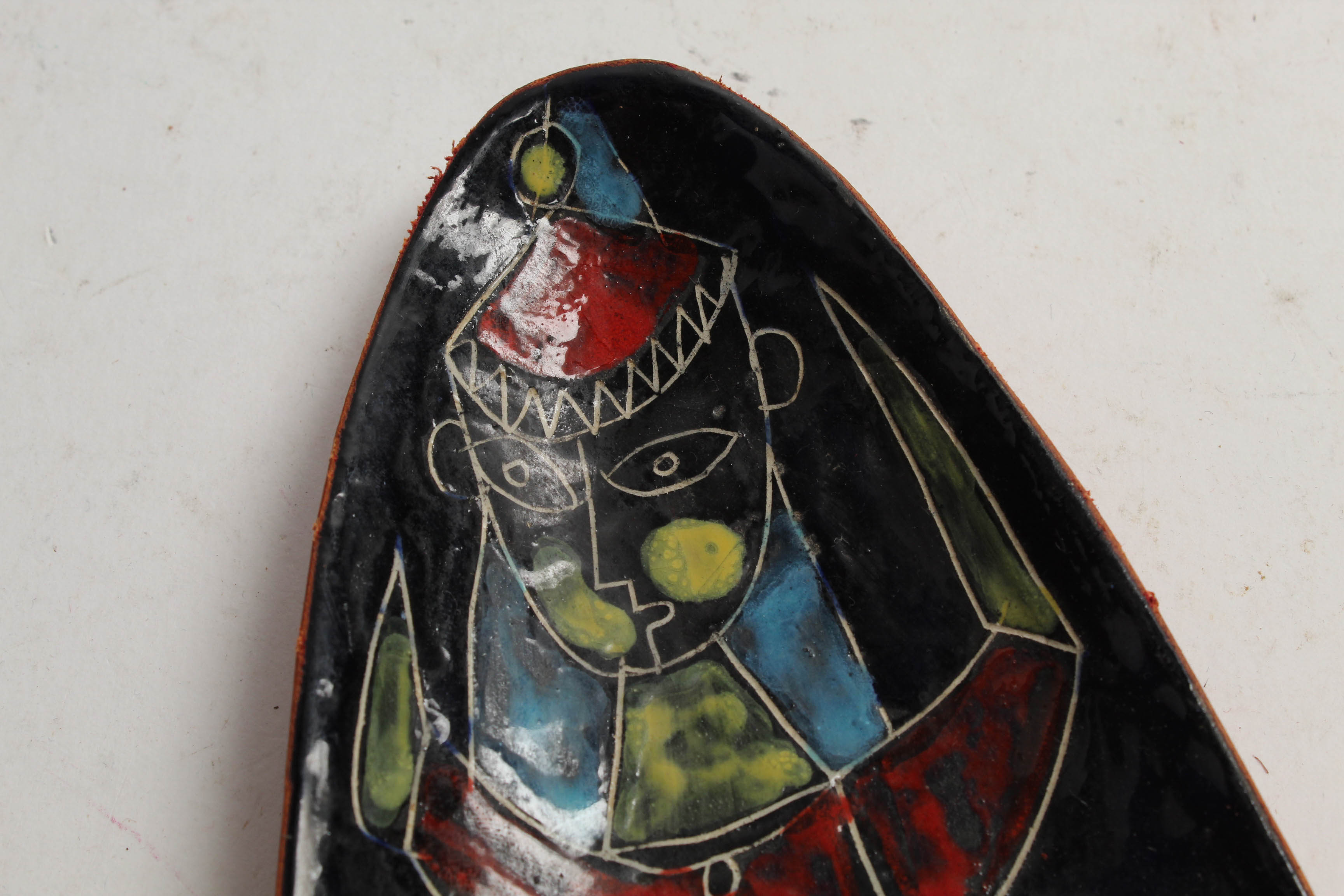 Mid-Century Sgraffito Ceramic Tray in the Style of Bitossi