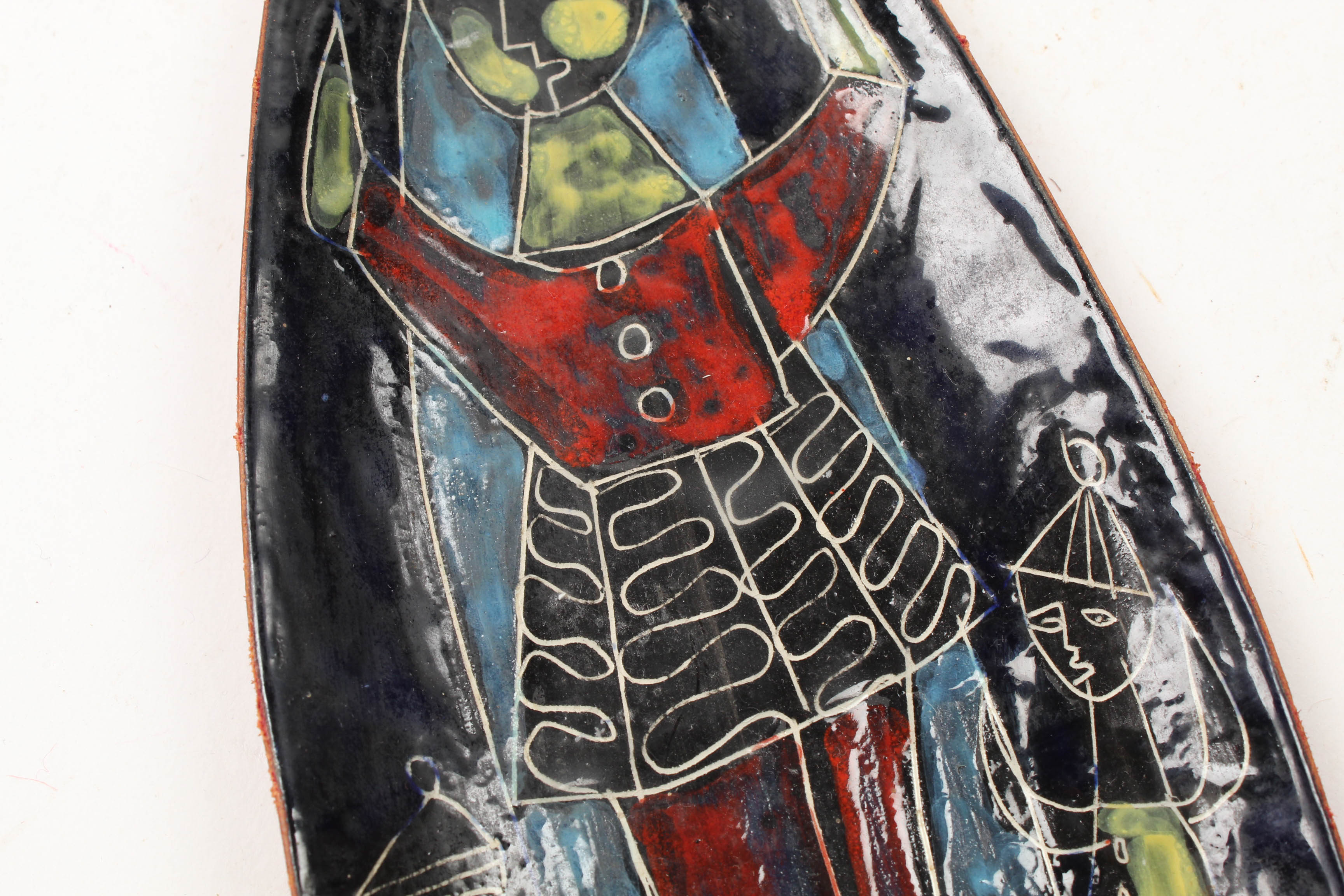 Mid-Century Sgraffito Ceramic Tray in the Style of Bitossi