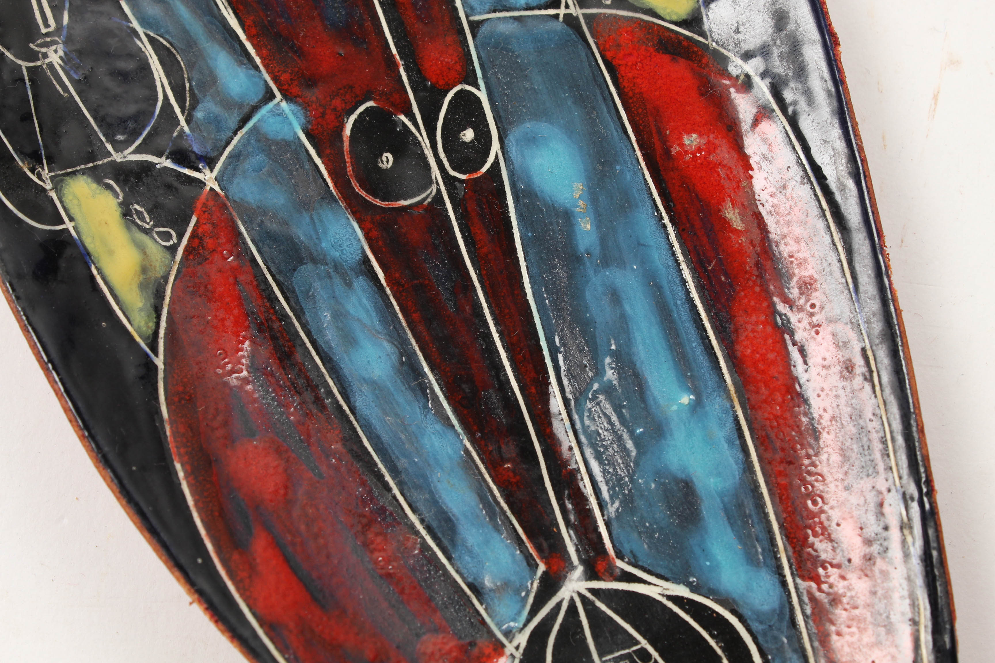 Mid-Century Sgraffito Ceramic Tray in the Style of Bitossi