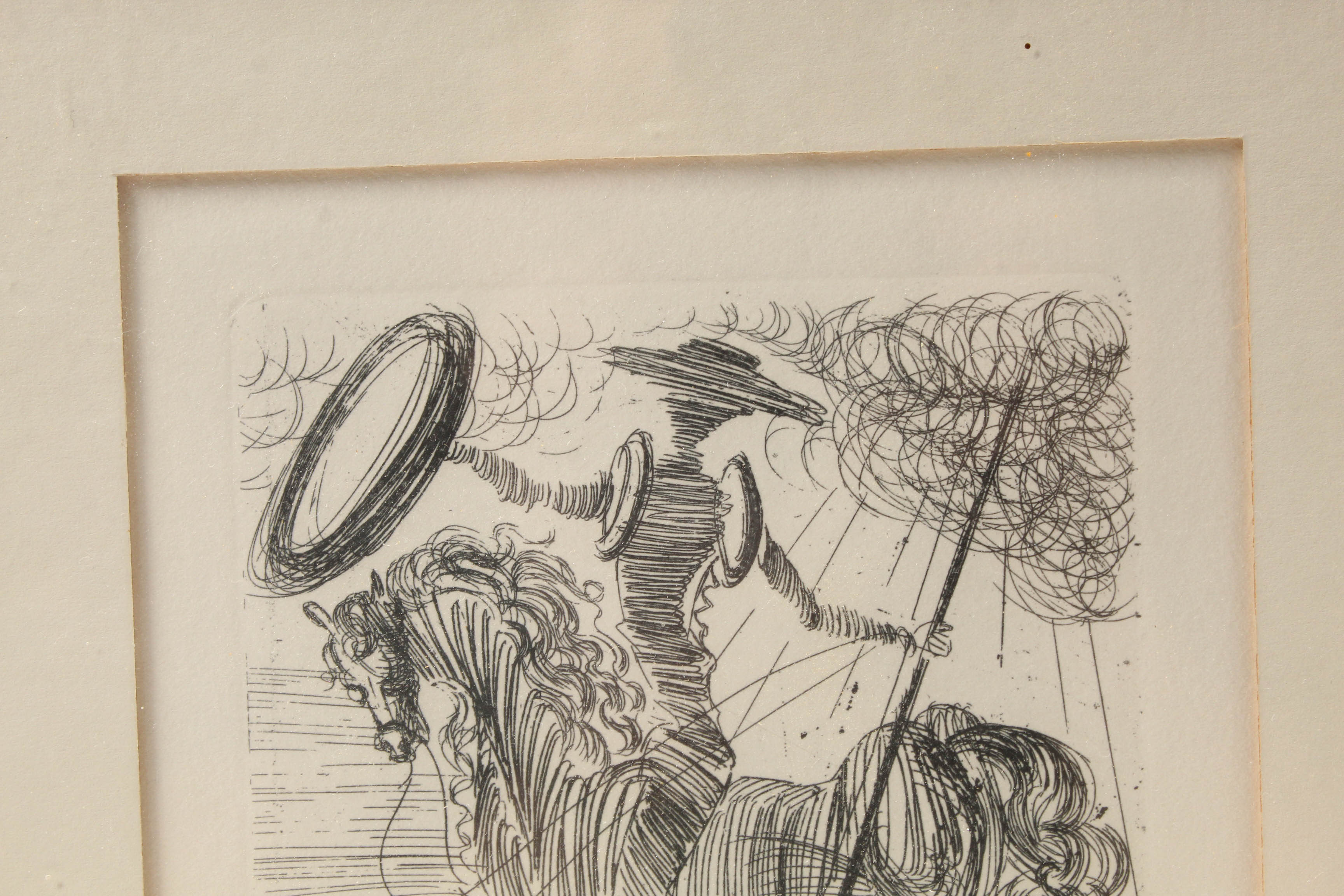 Salvador Dali Restrike Etching "Don Quixote" by The Collector's Guild