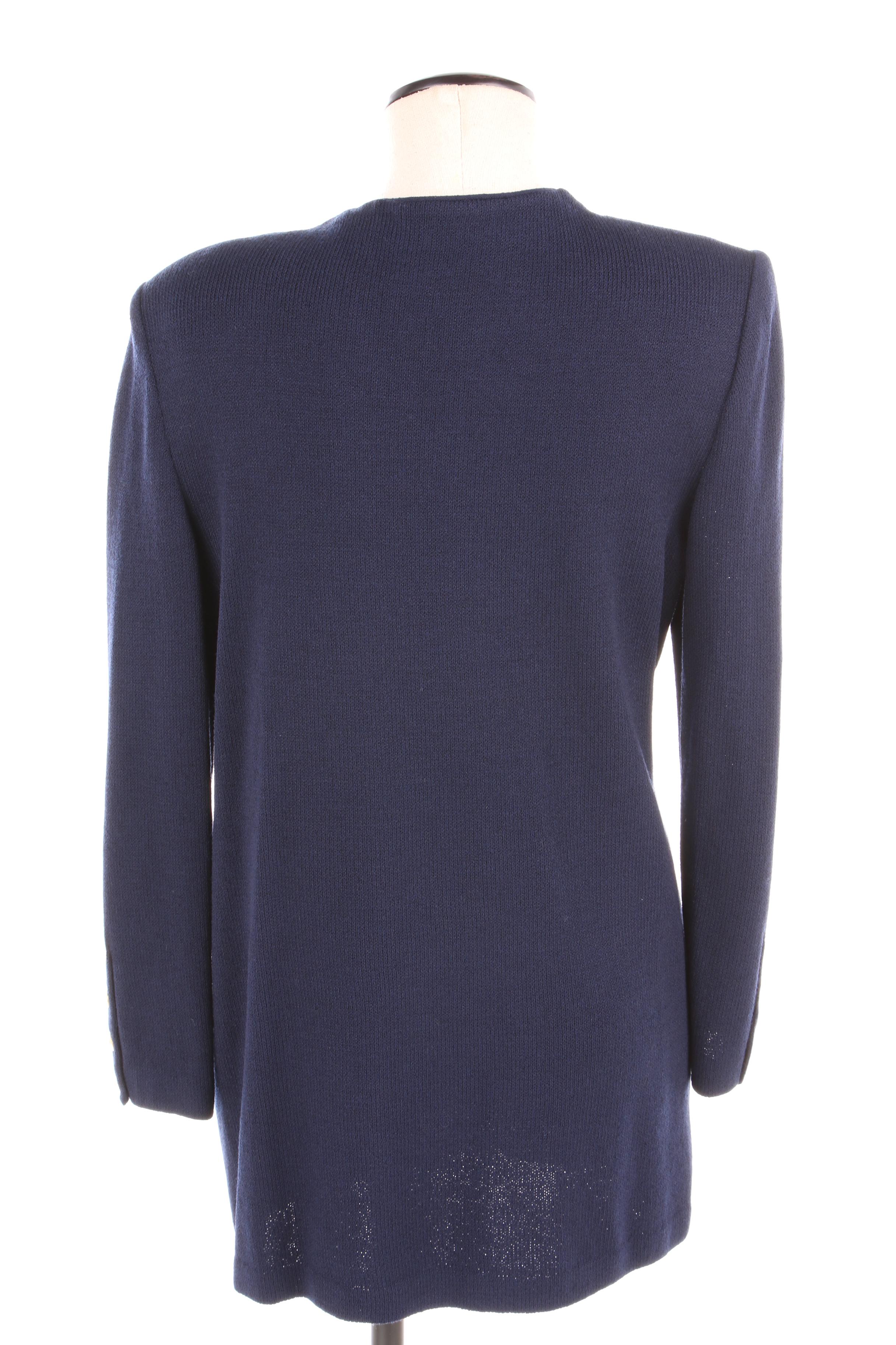 Women's St. John Collection Navy Blue Knit Cardigan