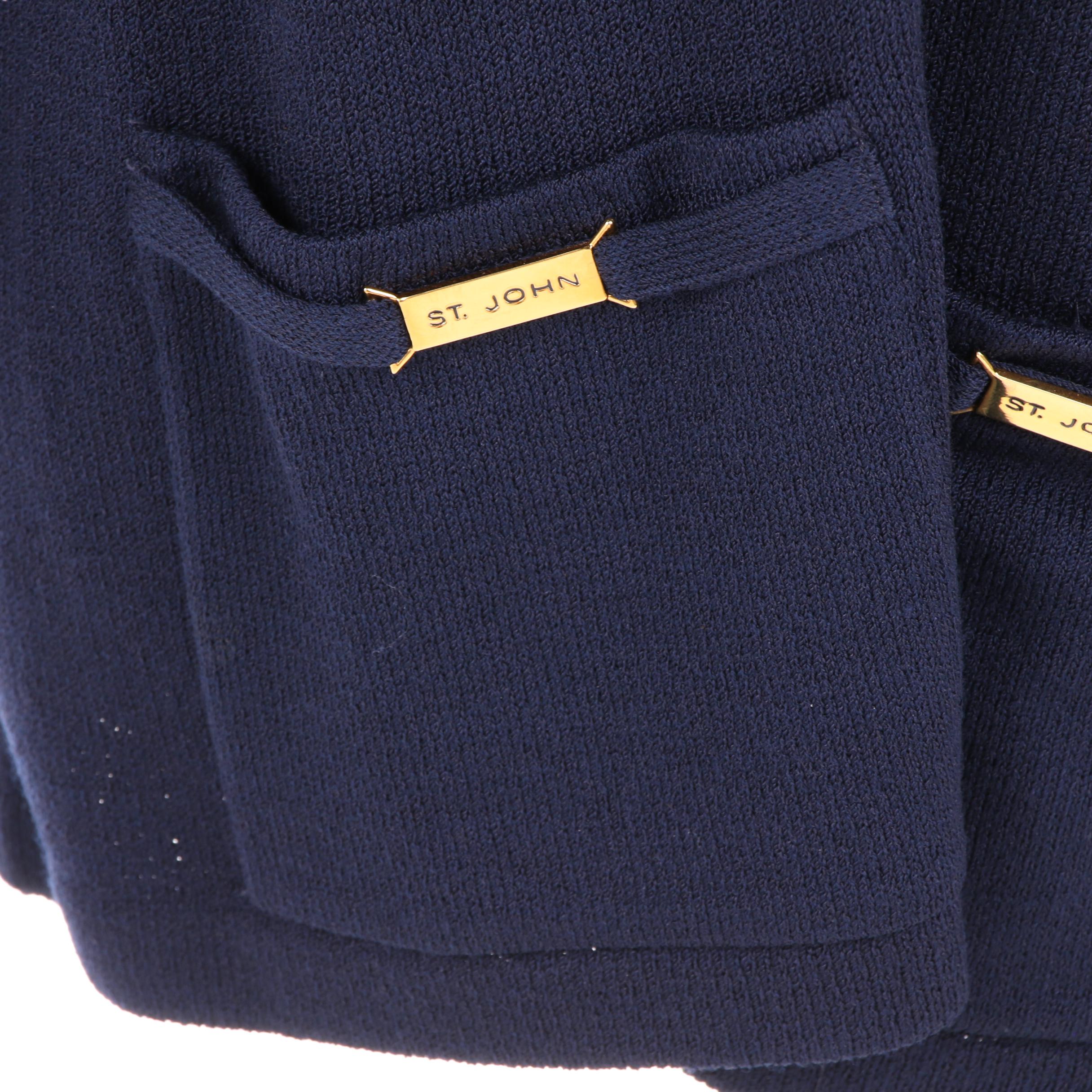 Women's St. John Collection Navy Blue Knit Cardigan