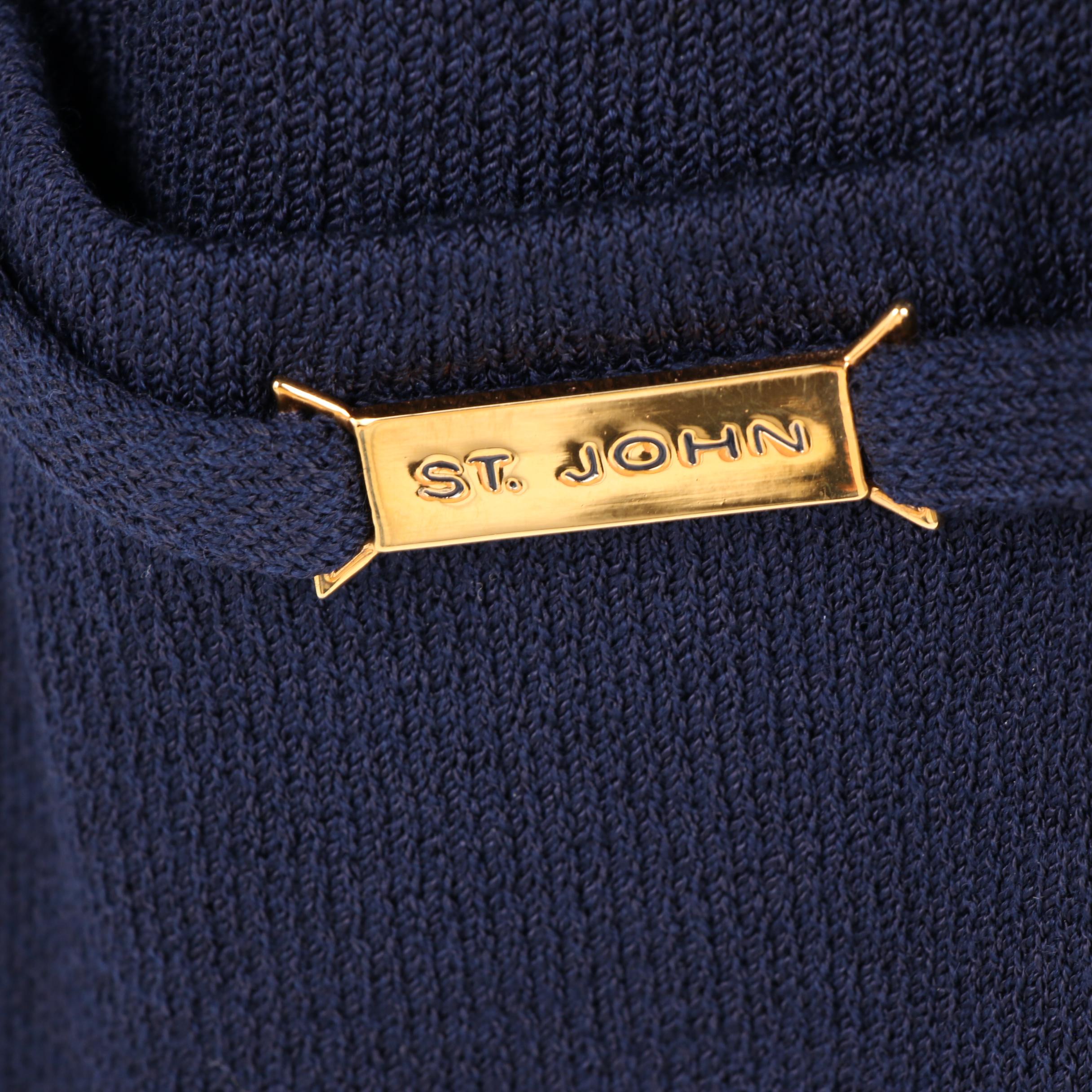 Women's St. John Collection Navy Blue Knit Cardigan