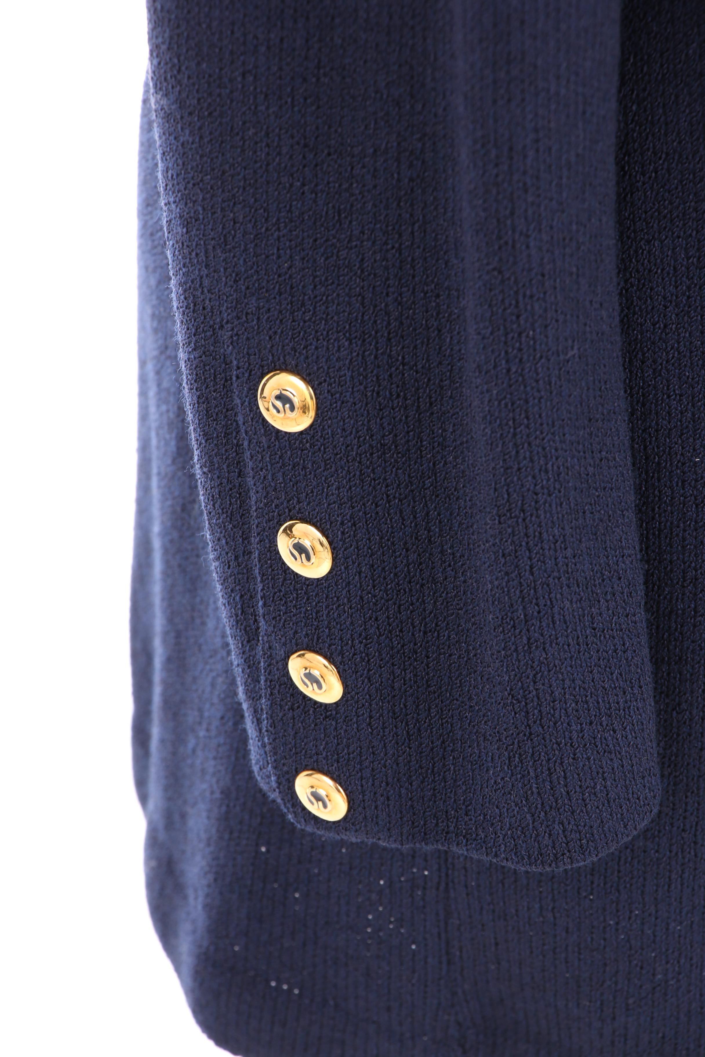 Women's St. John Collection Navy Blue Knit Cardigan