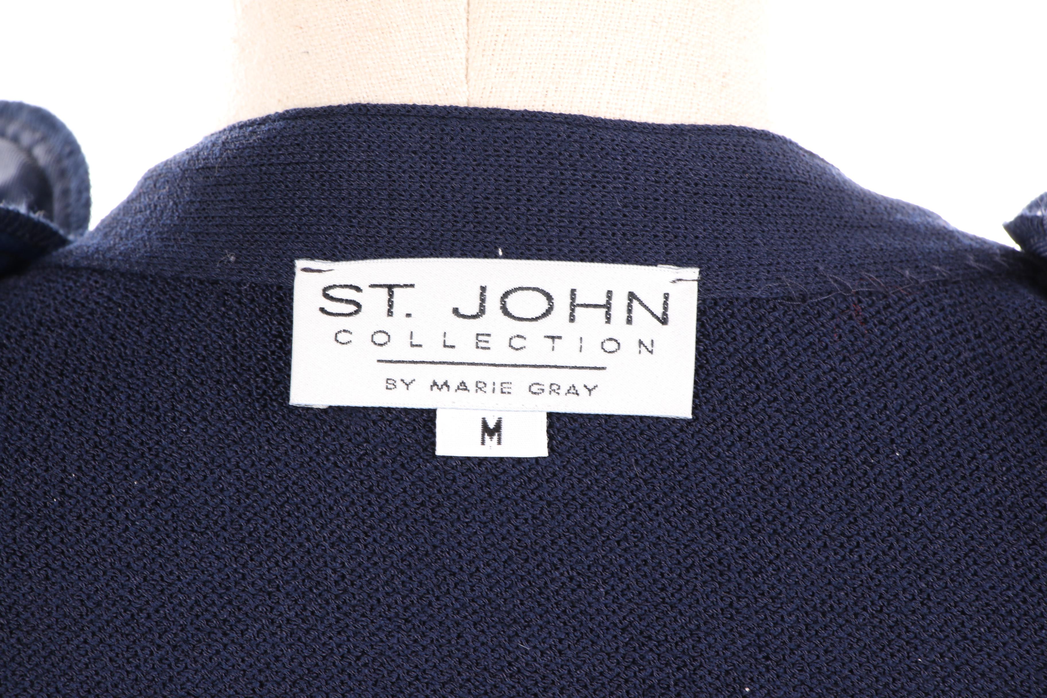 Women's St. John Collection Navy Blue Knit Cardigan