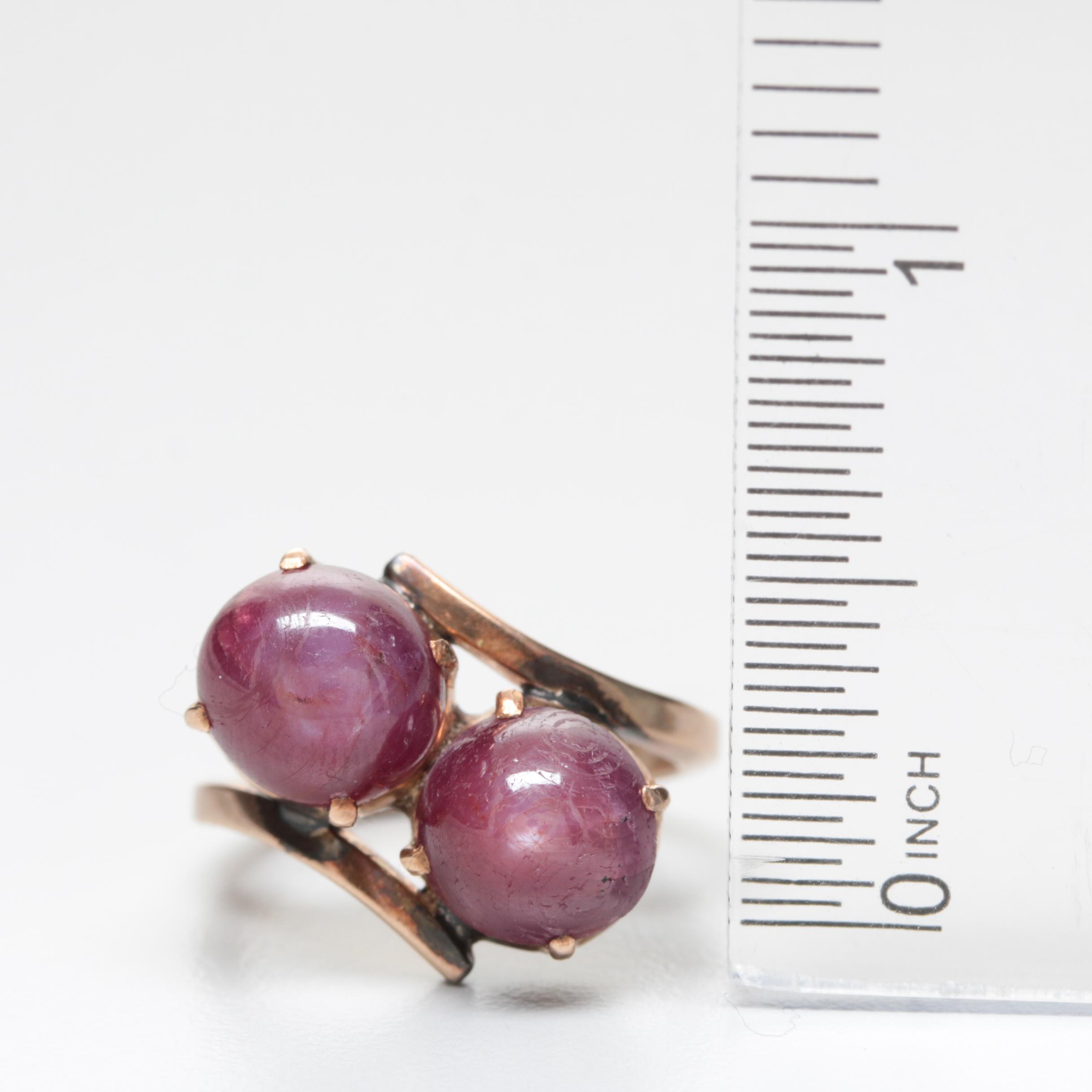 10K Rose Gold 10.23 CTW Star Ruby Bypass Ring