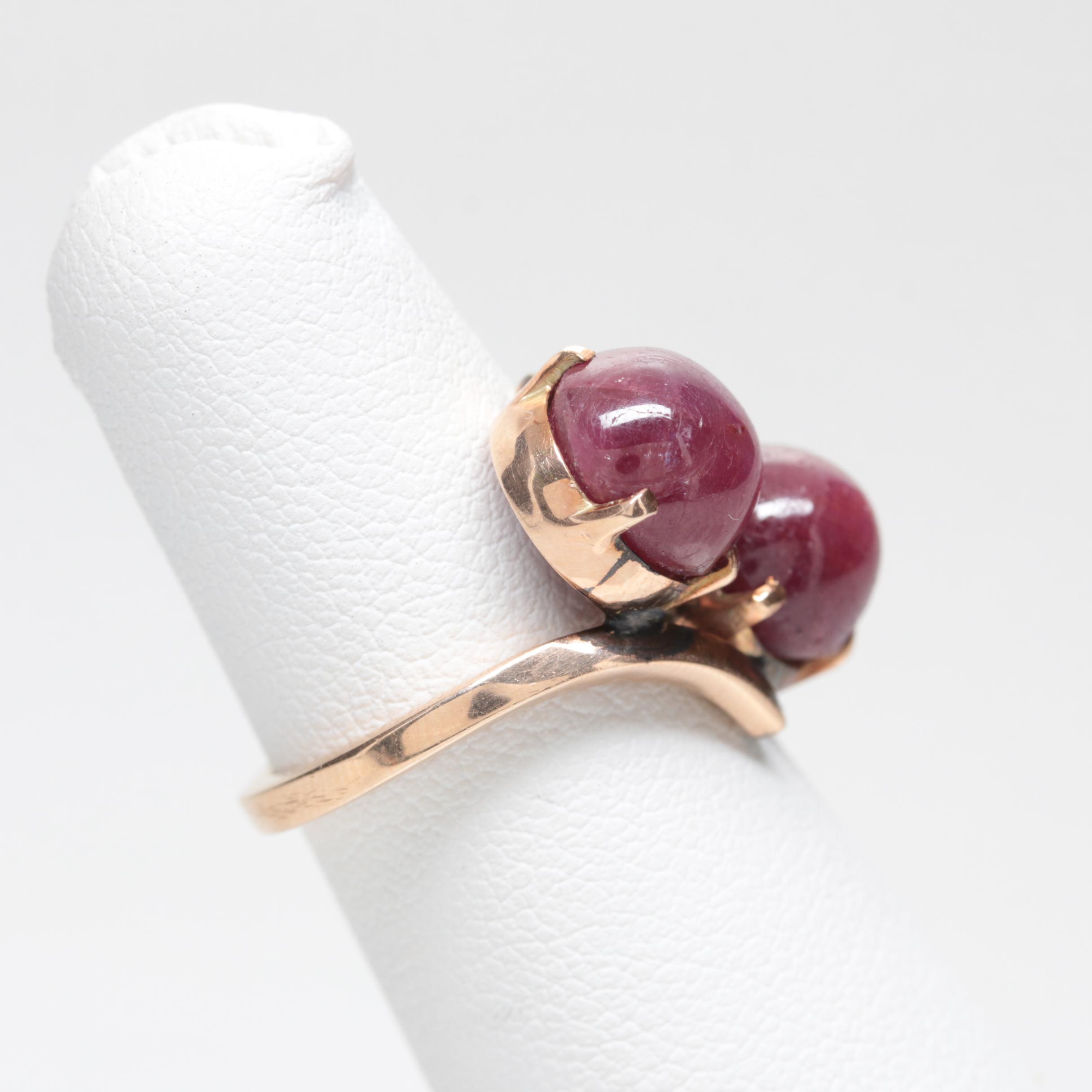 10K Rose Gold 10.23 CTW Star Ruby Bypass Ring