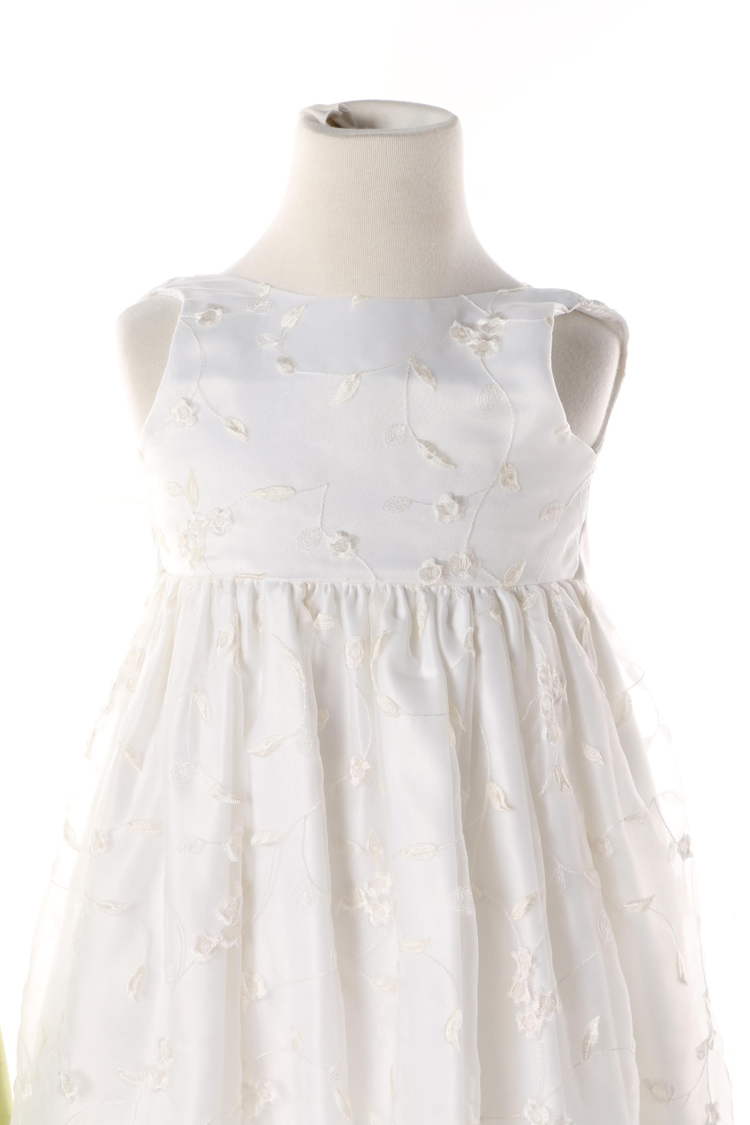 Girls' Formal Dresses including Talbots Kids Floral Embroidered Green Silk