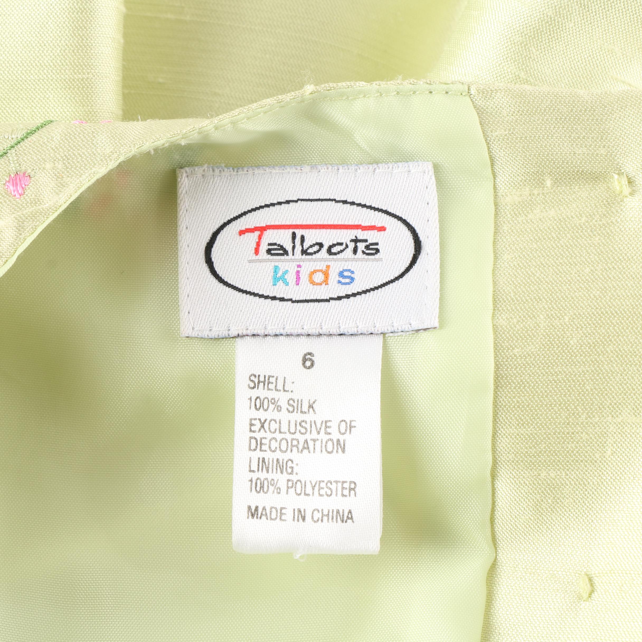 Girls' Formal Dresses including Talbots Kids Floral Embroidered Green Silk