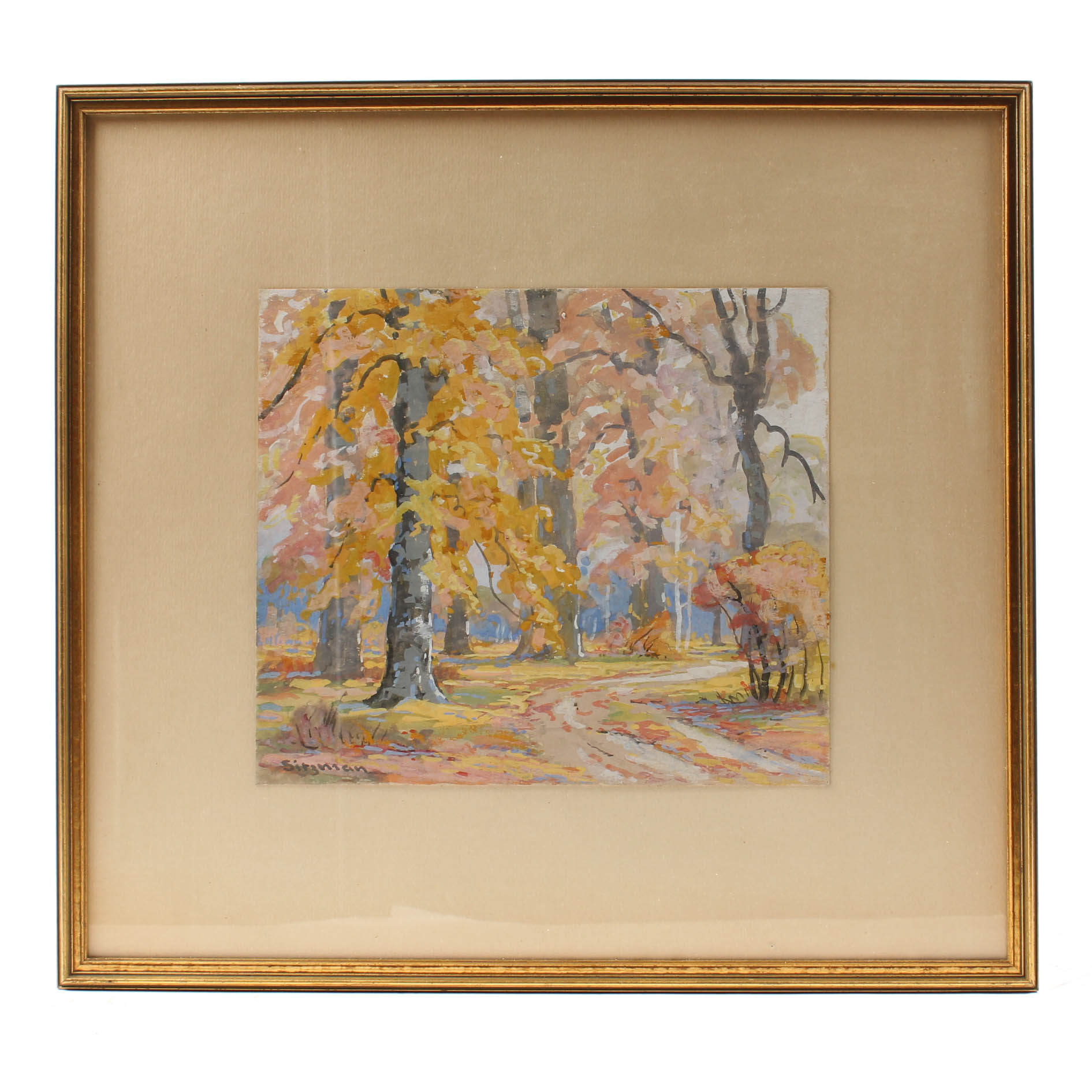 Edward Sitzman Vintage Gouache Brown County, Indiana Landscape