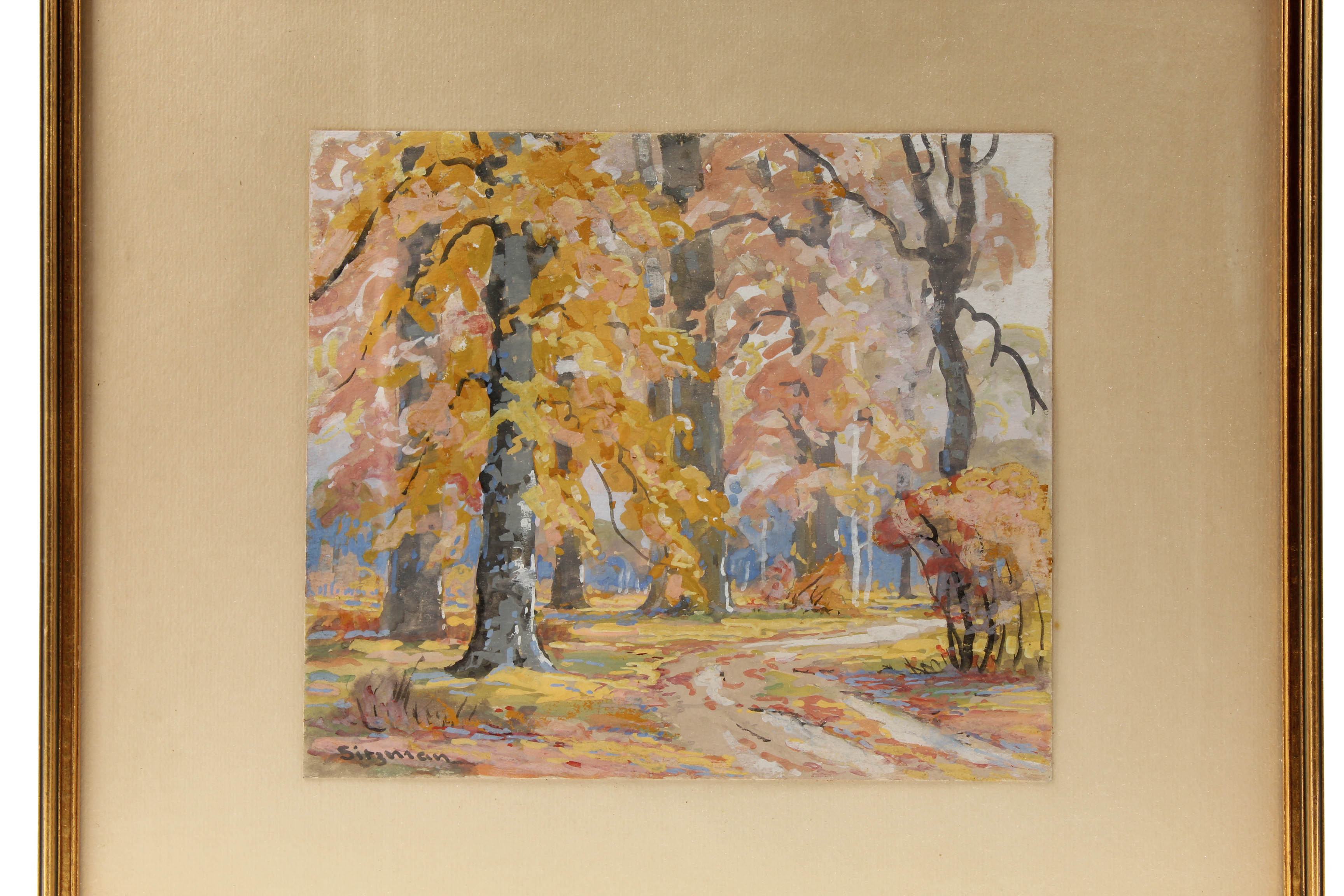 Edward Sitzman Vintage Gouache Brown County, Indiana Landscape