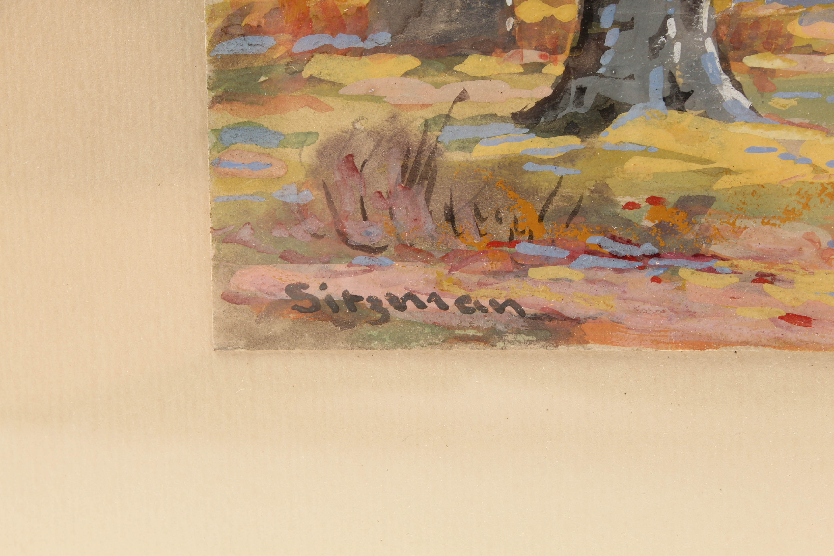 Edward Sitzman Vintage Gouache Brown County, Indiana Landscape