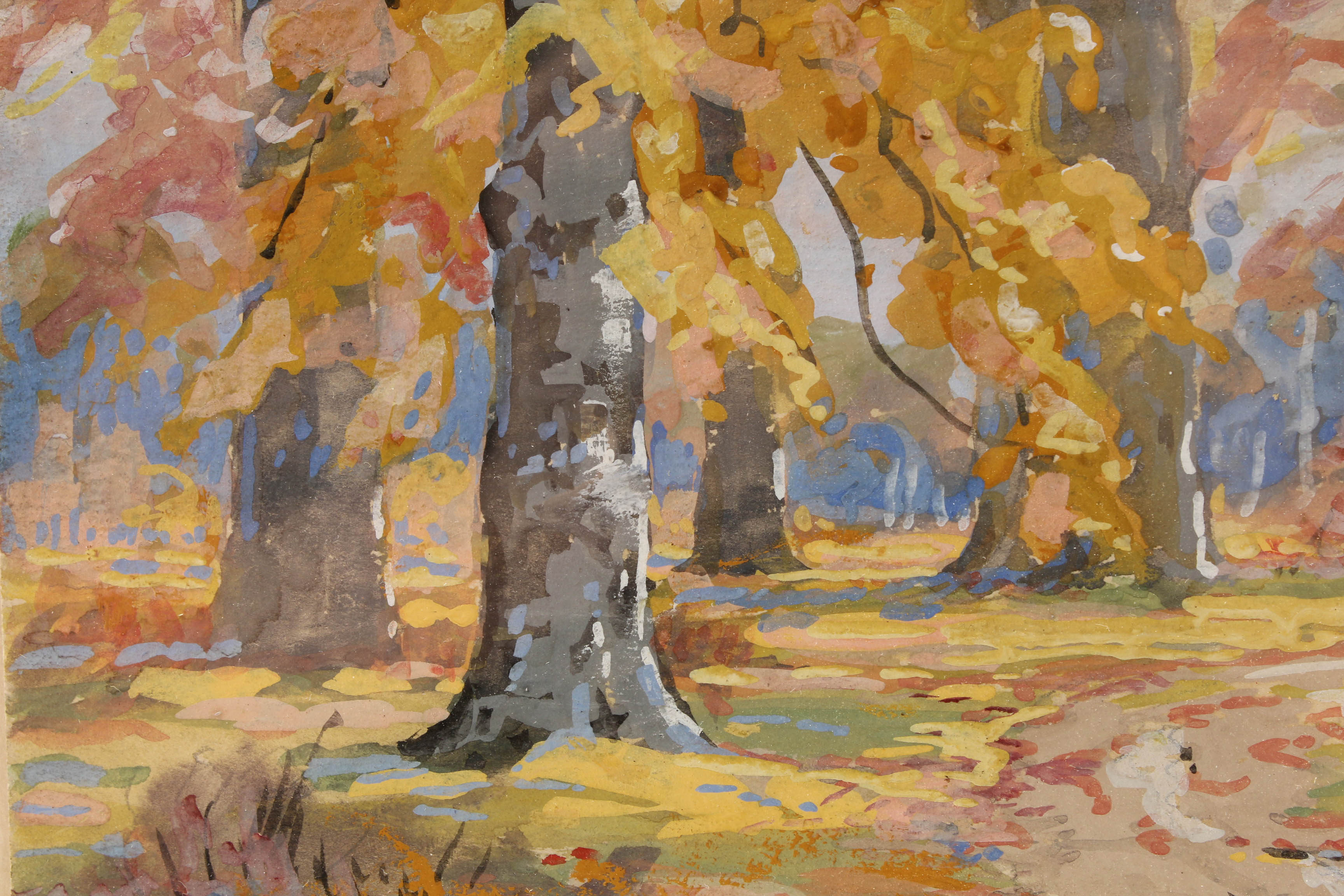 Edward Sitzman Vintage Gouache Brown County, Indiana Landscape