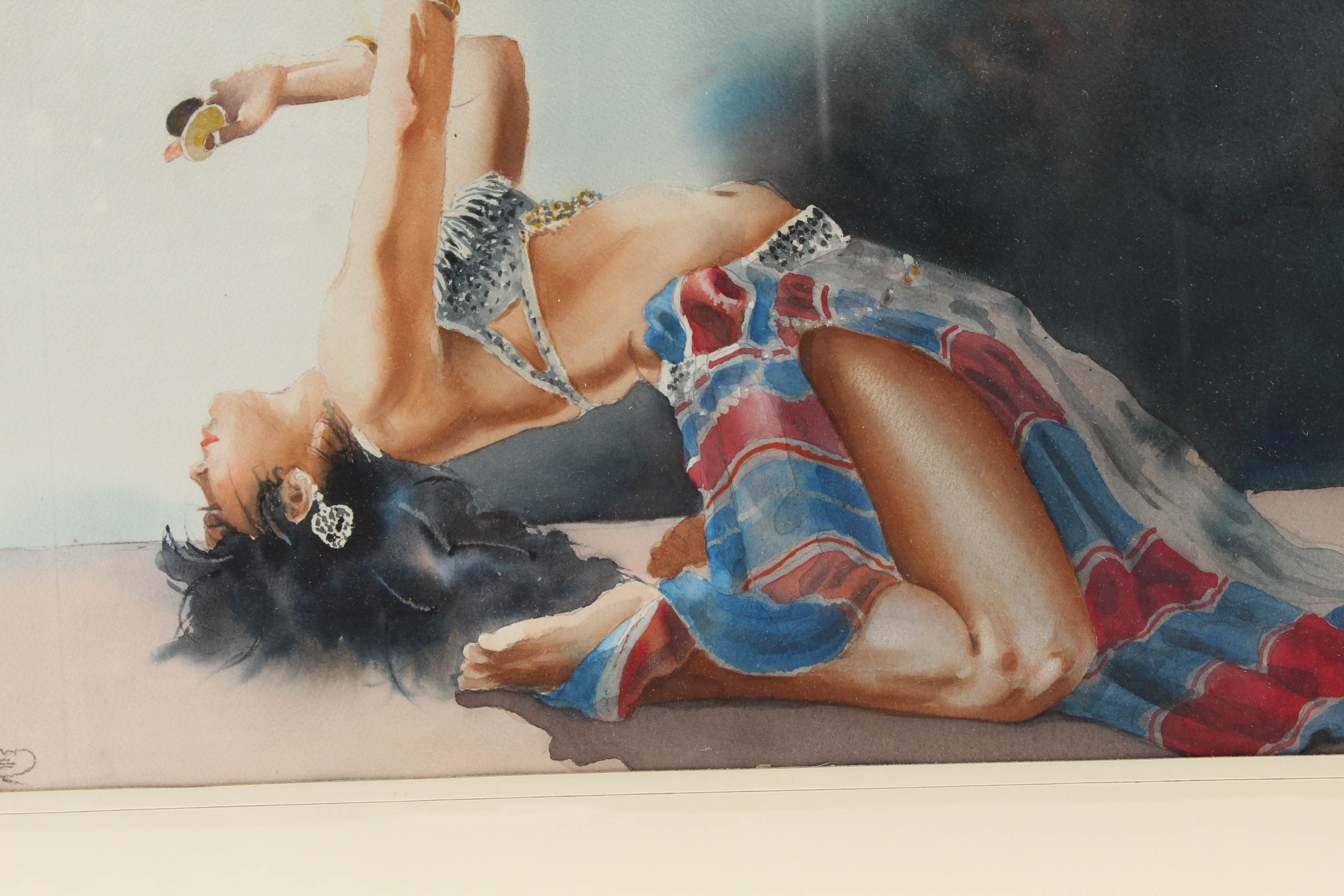 William Bruce Walker Watercolor "Denise" Belly Dancer