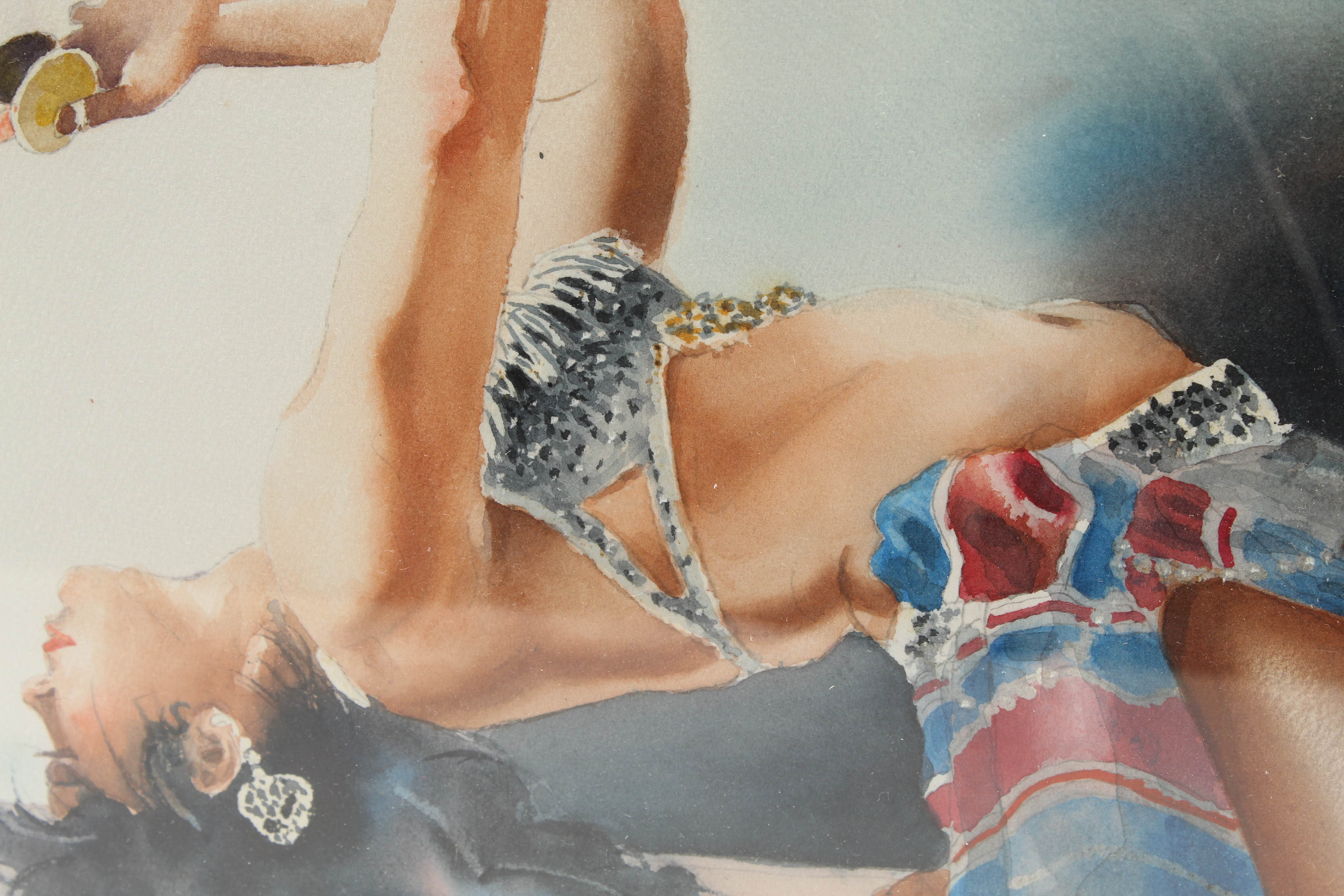William Bruce Walker Watercolor "Denise" Belly Dancer