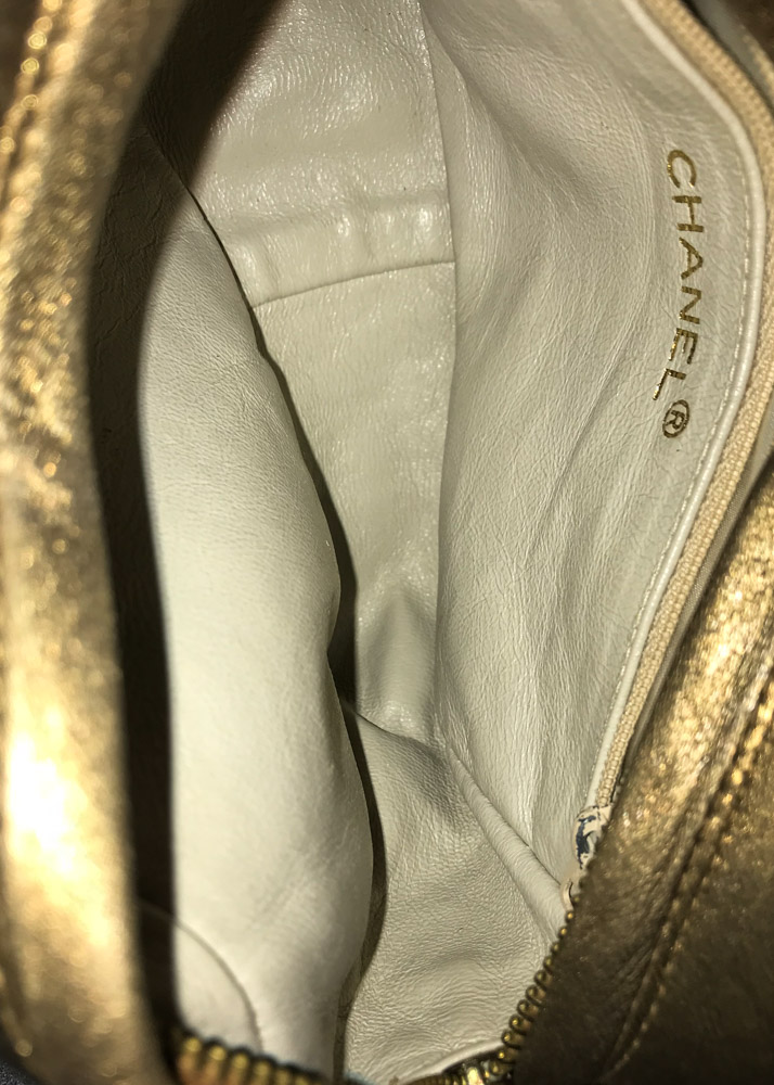 Chanel Quilted Chatelaine Metallic Leather Shoulder Bag