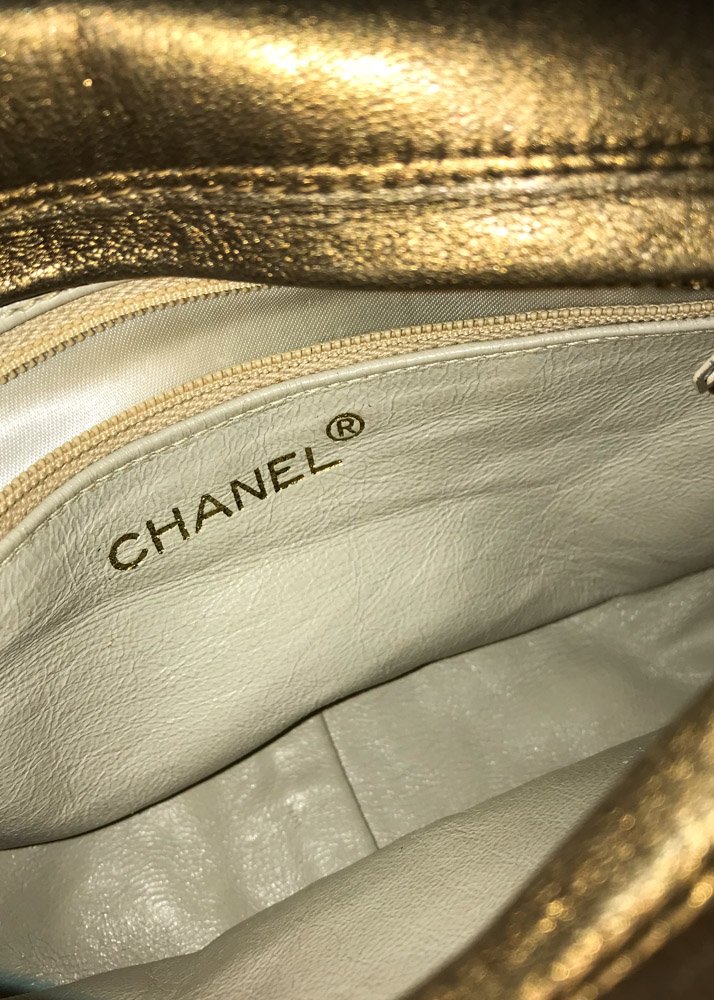 Chanel Quilted Chatelaine Metallic Leather Shoulder Bag