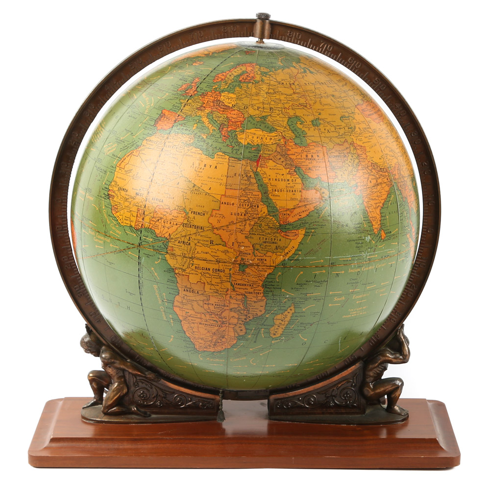 Vintage Cram's "Unrivaled Terrestrial" Lighted Globe