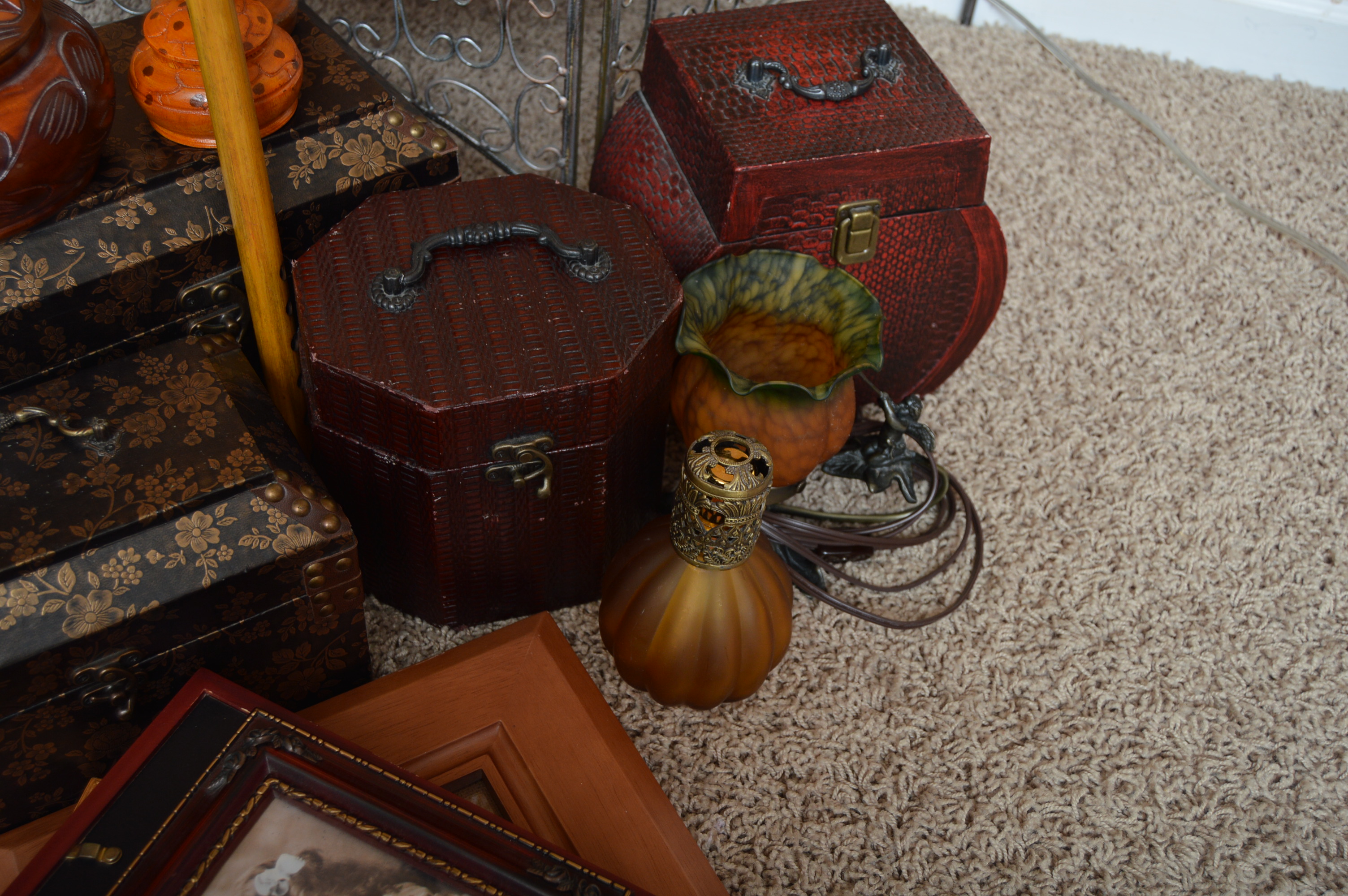 Wicker Trifold Screen and Decor