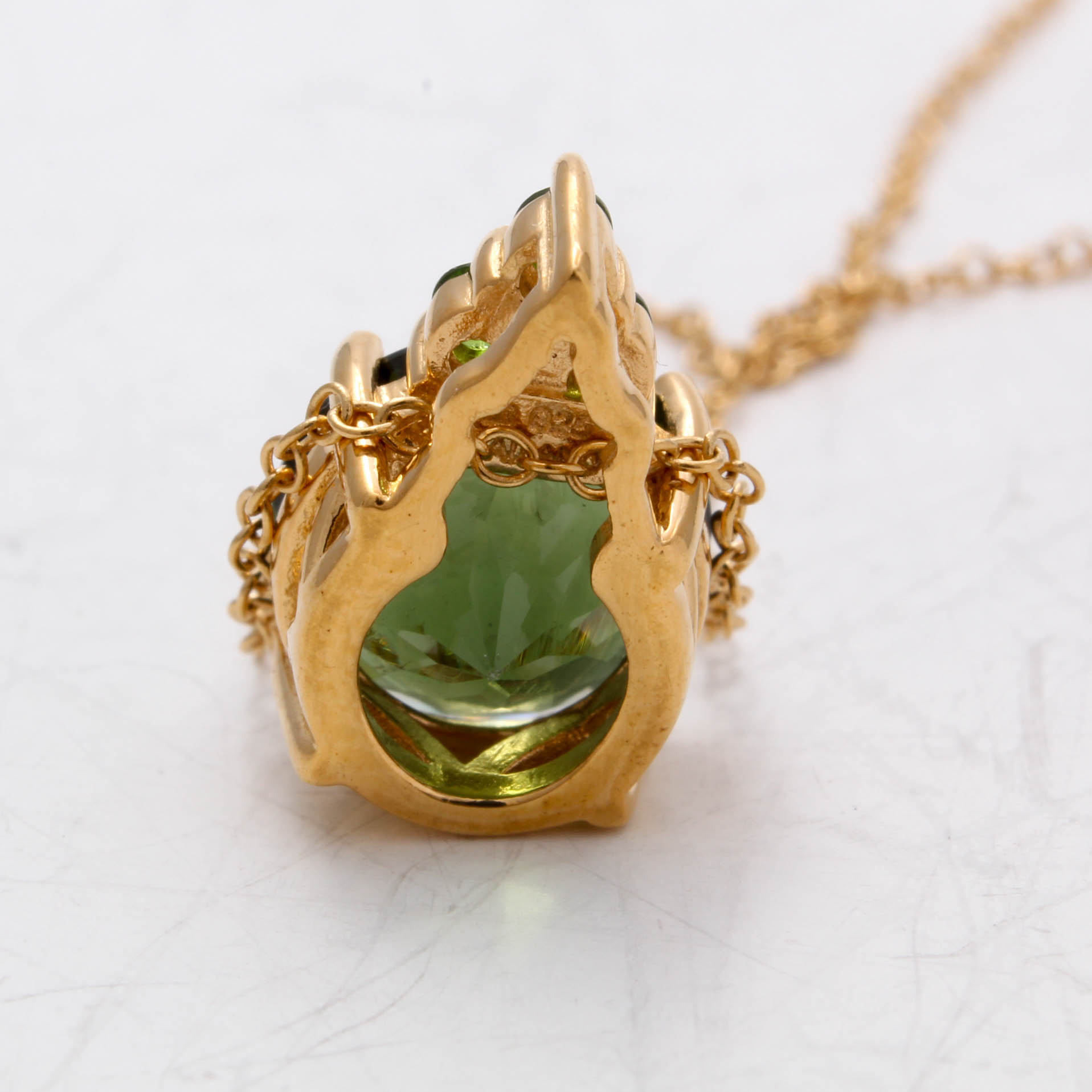 Gold Wash on Sterling Silver Moldavite Necklace